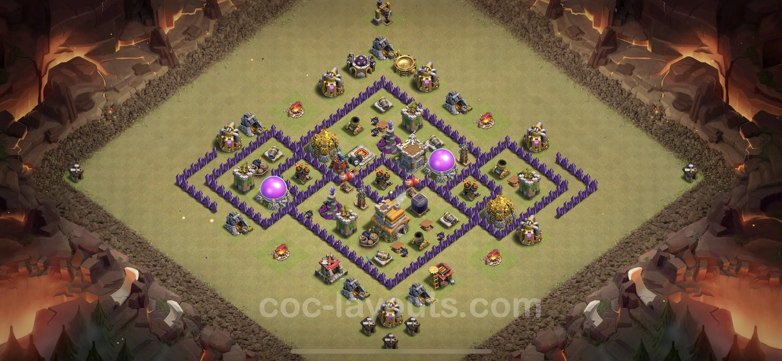 Top War Base TH7 with Link, Anti Air / Dragon - Max Levels CWL Plan - Clash of Clans - (#25) — Krieg BH7