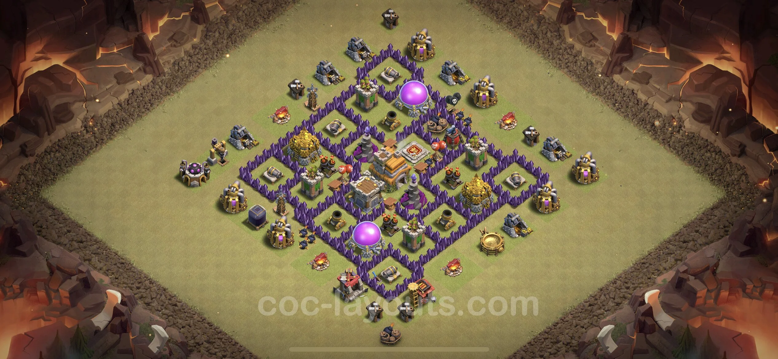 Top War Base TH7 with Link, Anti 3 Stars, Hybrid - Max Levels CWL Plan - Clash of Clans - (#29) — War BH7