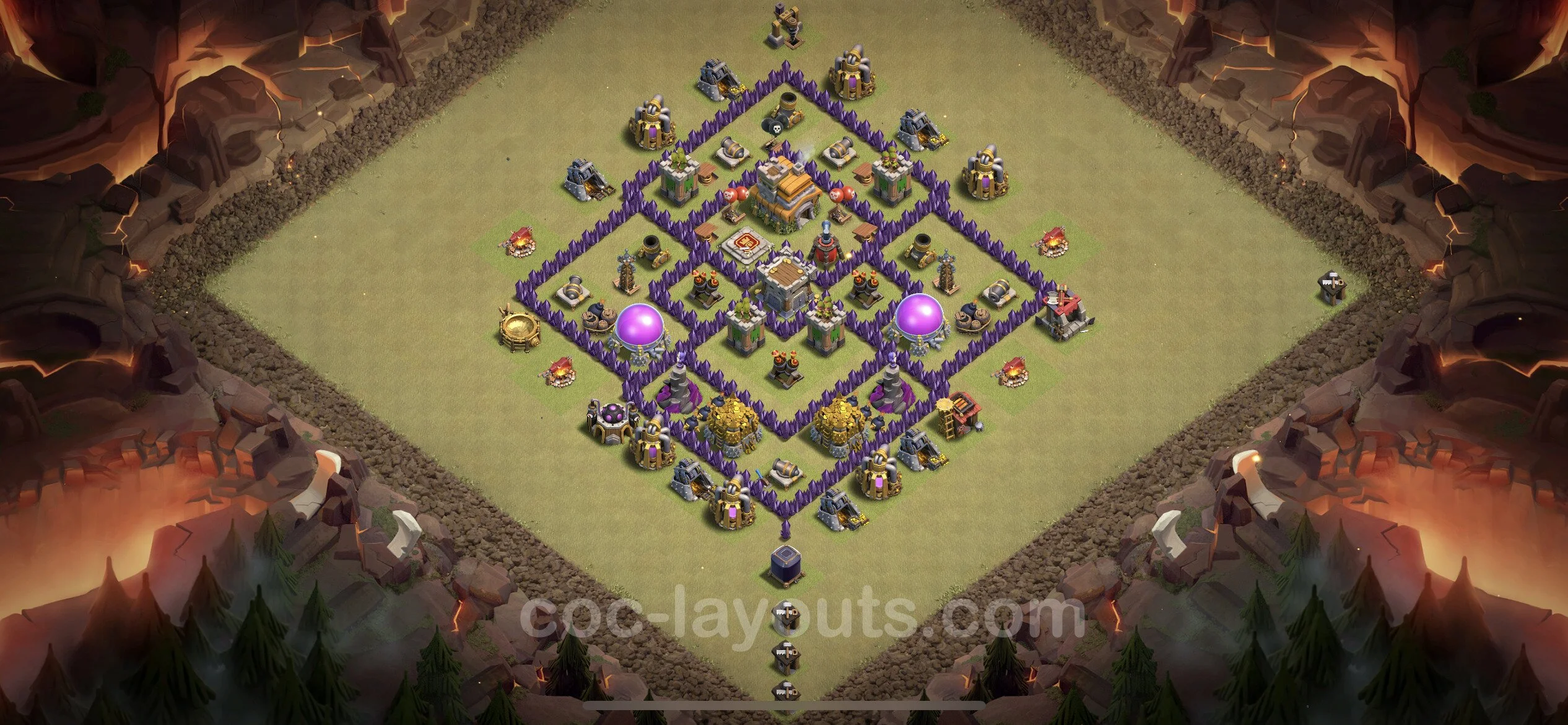 Top War Base TH7 with Link, Anti Air / Dragon - Anti 2 Stars CWL Plan - Clash of Clans - (#31) — Guerra BH7