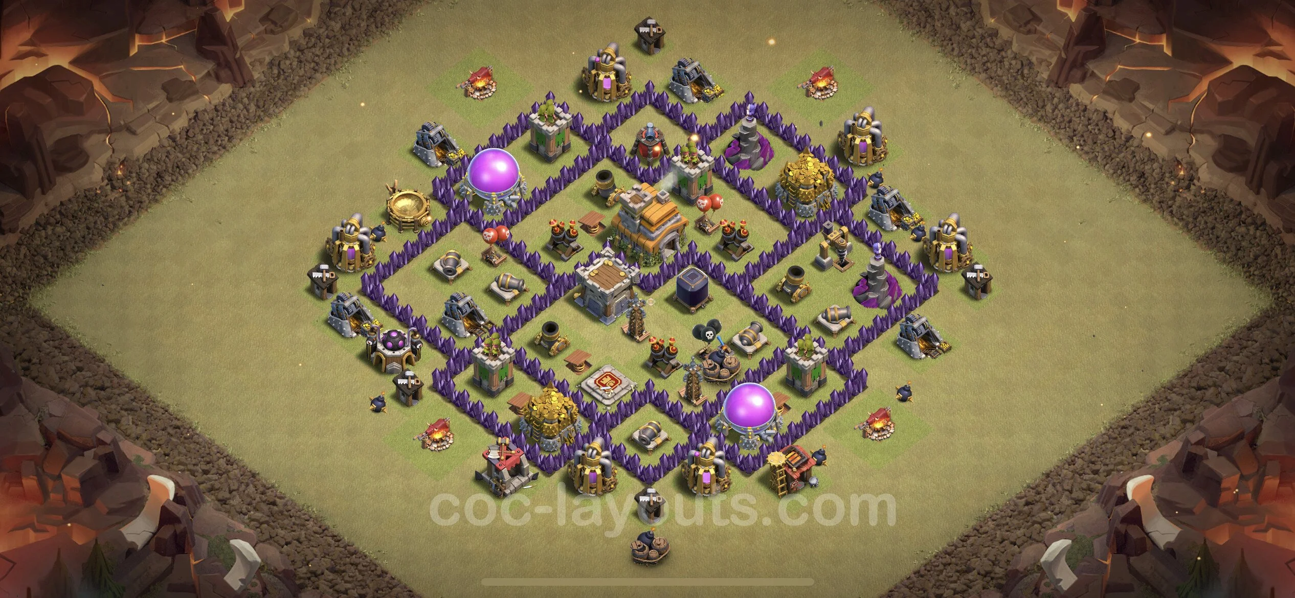Top War Base TH7 with Link, Anti Everything, Hybrid - CWL Defence Plan - Clash of Clans - (#33) — War BH7