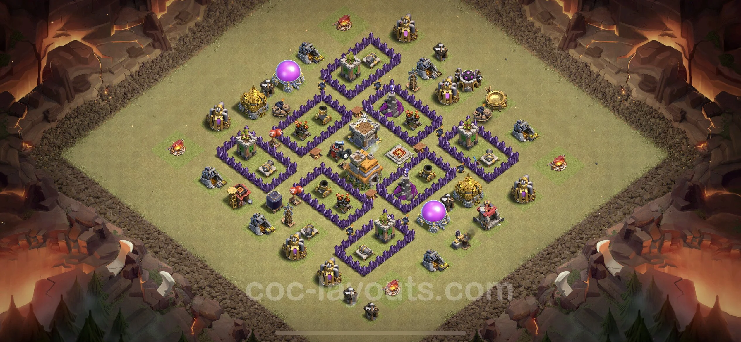 Top War Base TH7 with Link, Anti Air / Dragon - Max Levels CWL Plan - Clash of Clans - (#34) — Perang BH7