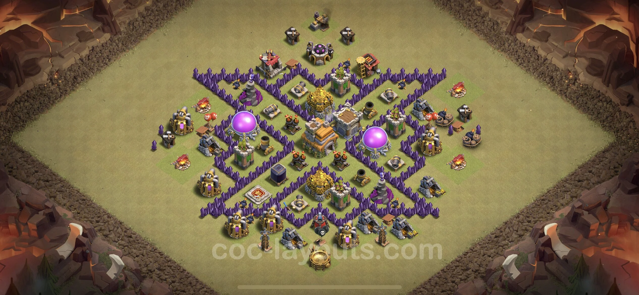 Top War Base TH7 with Link, Hybrid - Anti 3 Stars CWL Plan - Clash of Clans - (#35) — Oorlog BH7