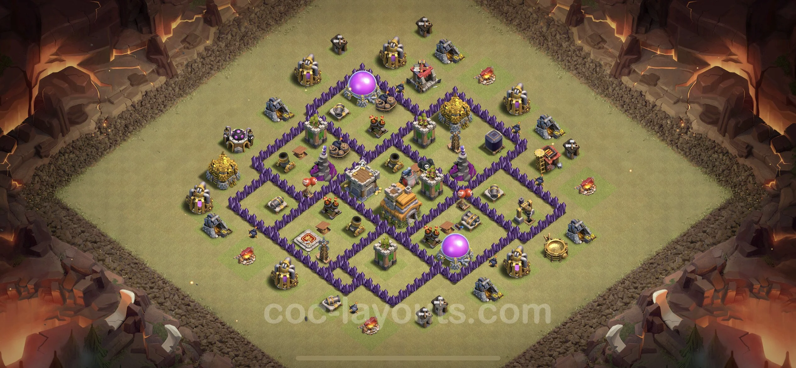 Top War Base TH7 with Link, Anti Everything - Anti 2 Stars CWL Plan - Clash of Clans - (#36) — Guerre BH7
