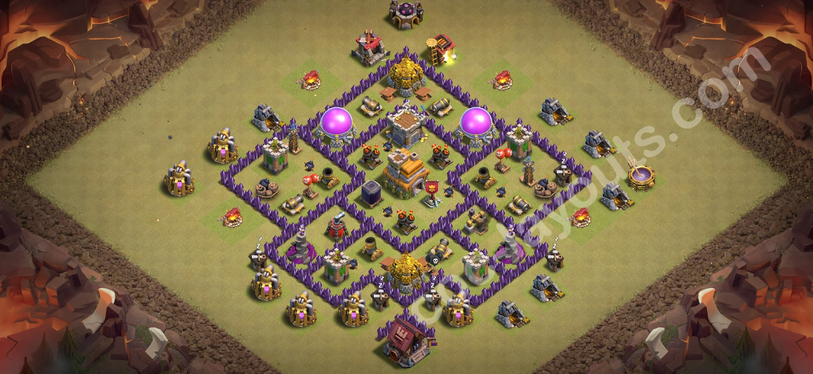 Top War Base TH7 with Link, Anti Everything, Hybrid - Max Levels CWL Plan 2026 - Clash of Clans - (#38) — Guerre BH7