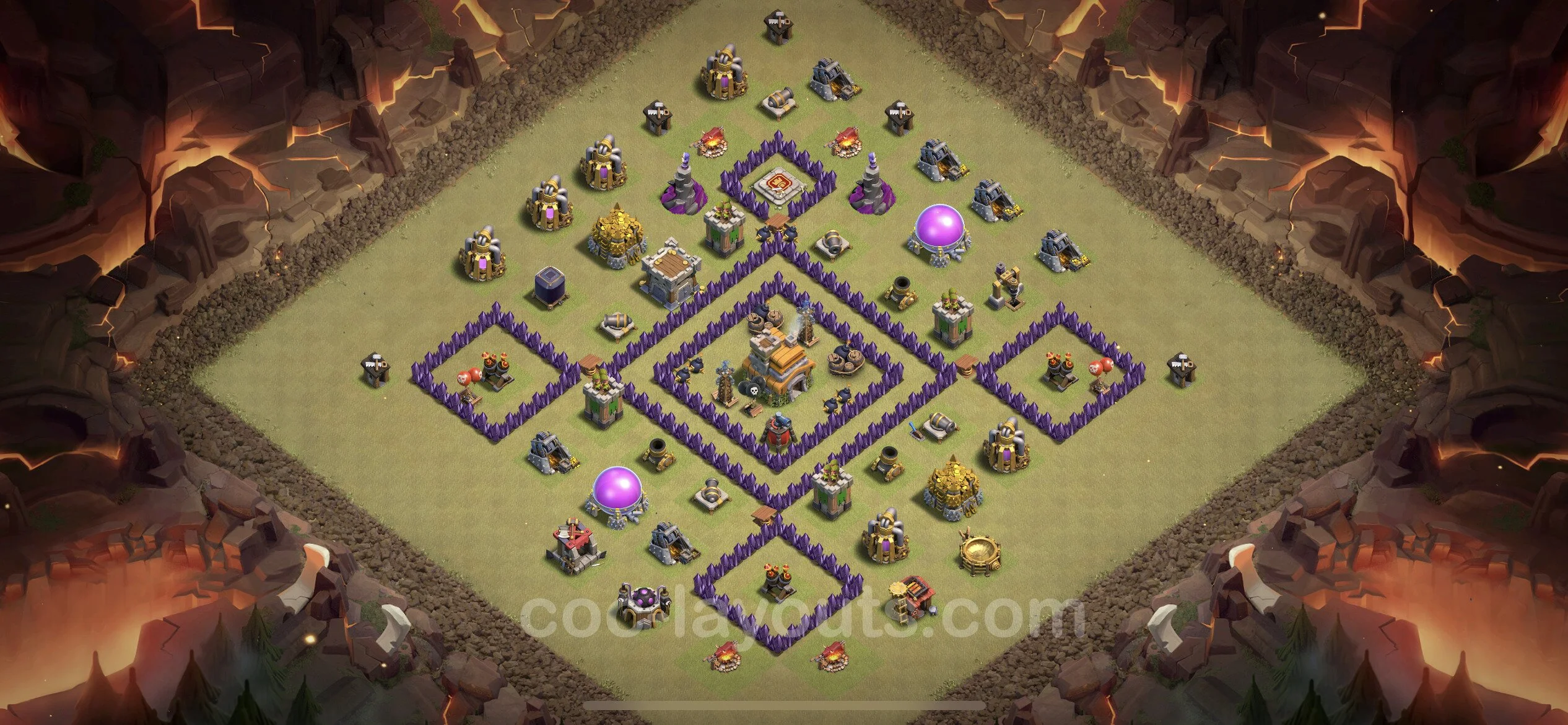 Top War Base TH7 with Link, Anti Everything - Max Levels CWL Plan - Clash of Clans - (#41) — Guerra BH7