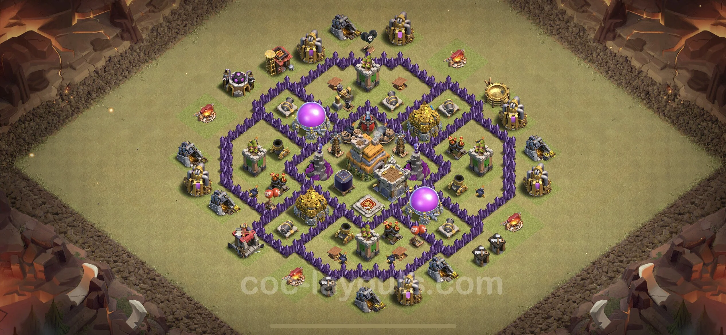 Top War Base TH7 with Link, Anti Everything - Anti 2 Stars CWL Plan - Clash of Clans - (#42) — Guerra BH7