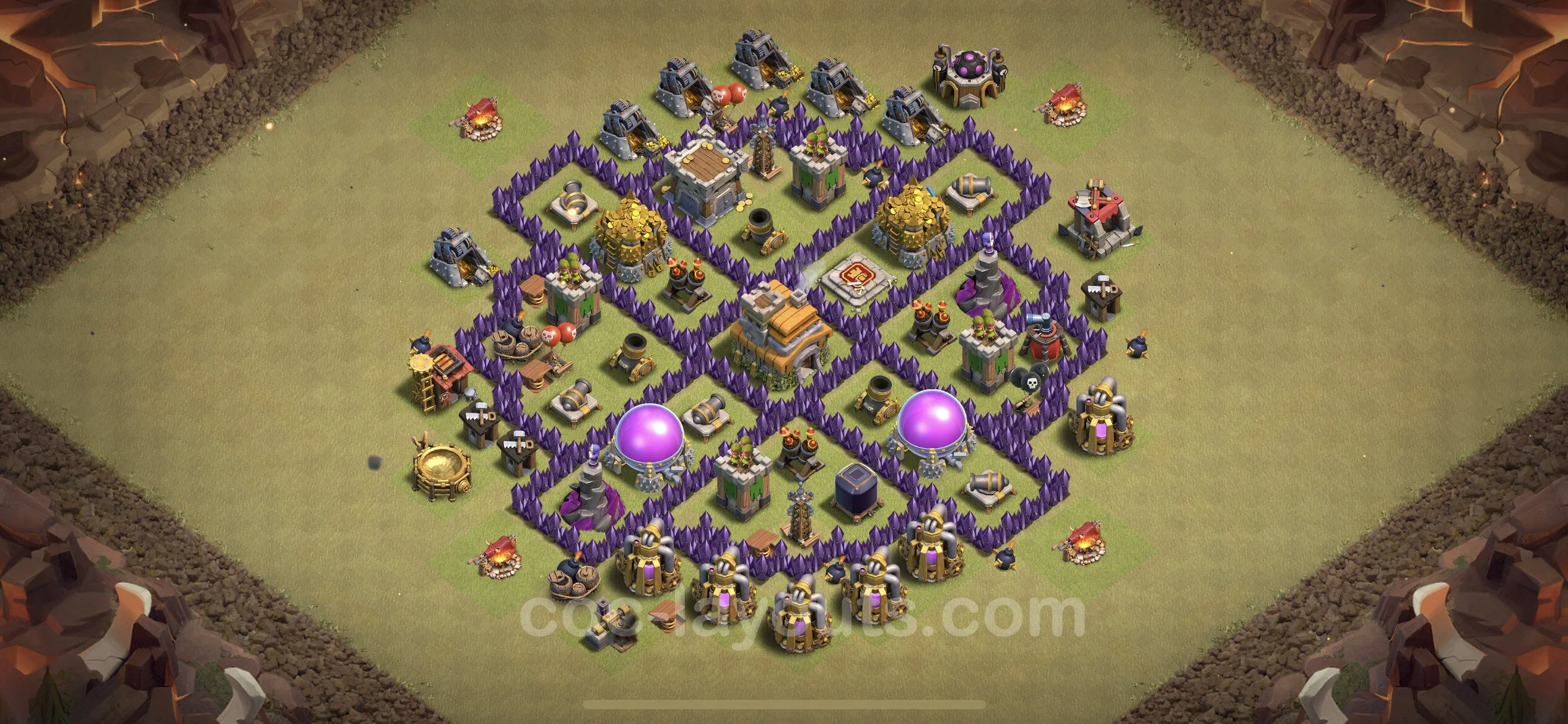 Top War Base TH7 with Link, Anti 3 Stars, Hybrid - Max Levels CWL Plan - Clash of Clans - (#43) — Perang BH7