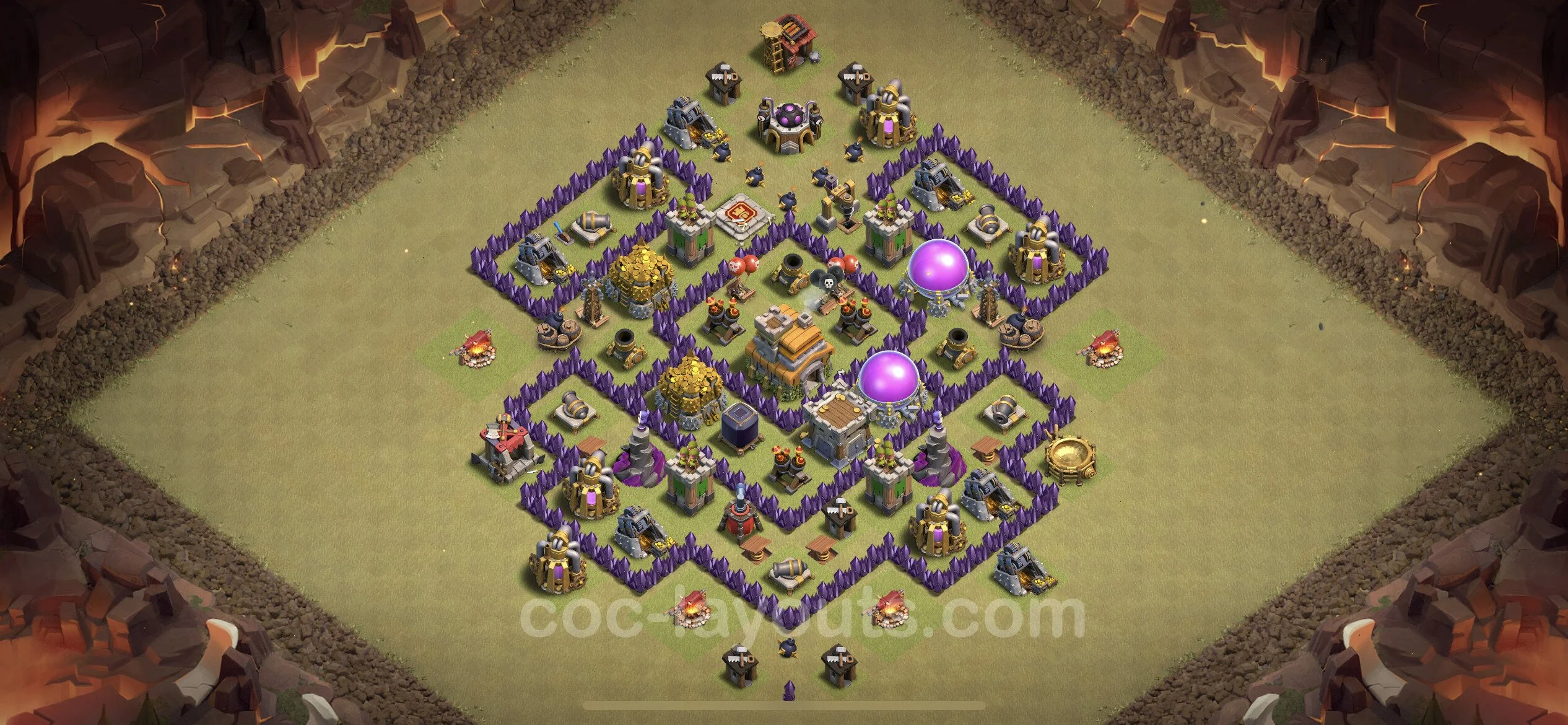 Top War Base TH7 with Link, Hybrid - Anti 3 Stars CWL Plan - Clash of Clans - (#44) — Guerra BH7