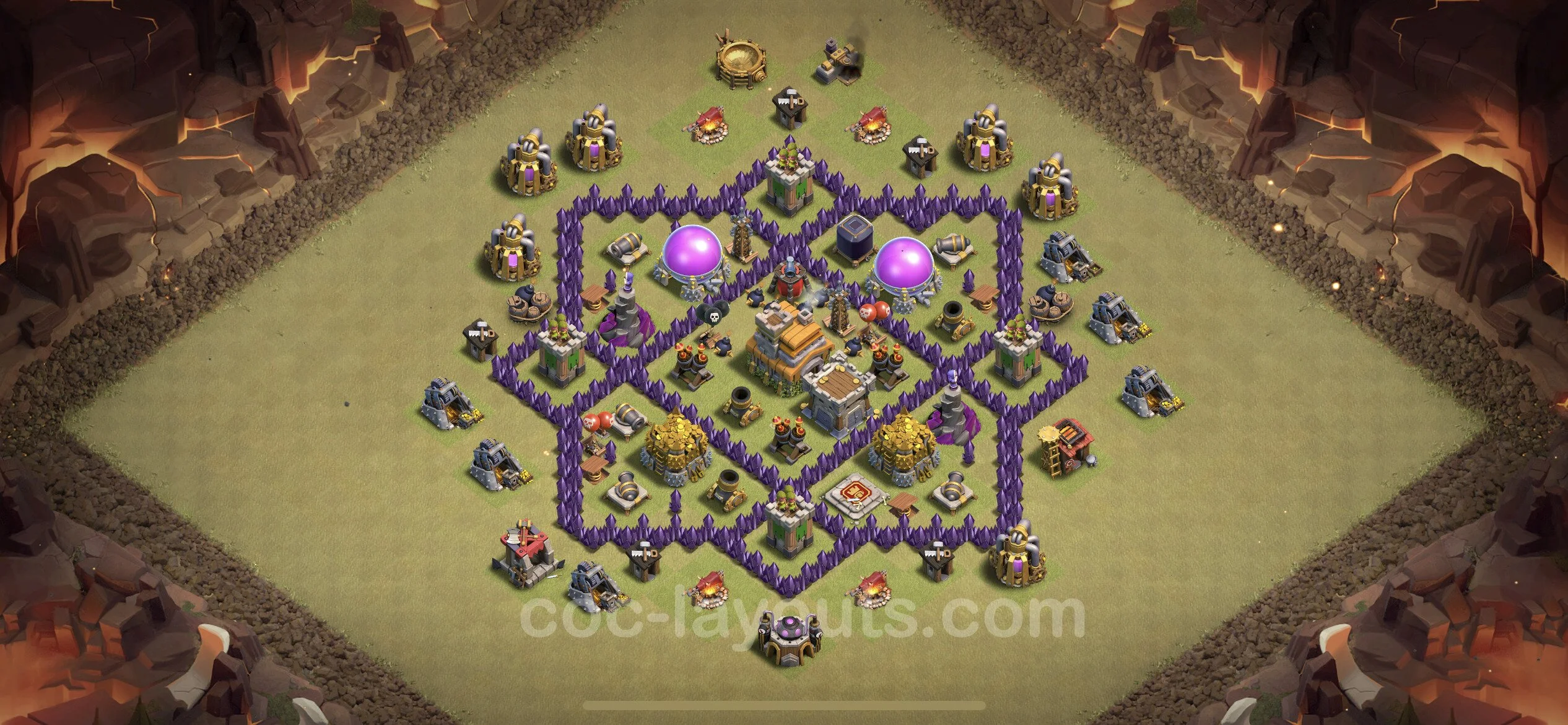 Top War Base TH7 with Link, Anti Air / Dragon - Anti 2 Stars CWL Plan - Clash of Clans - (#46) — Krieg BH7