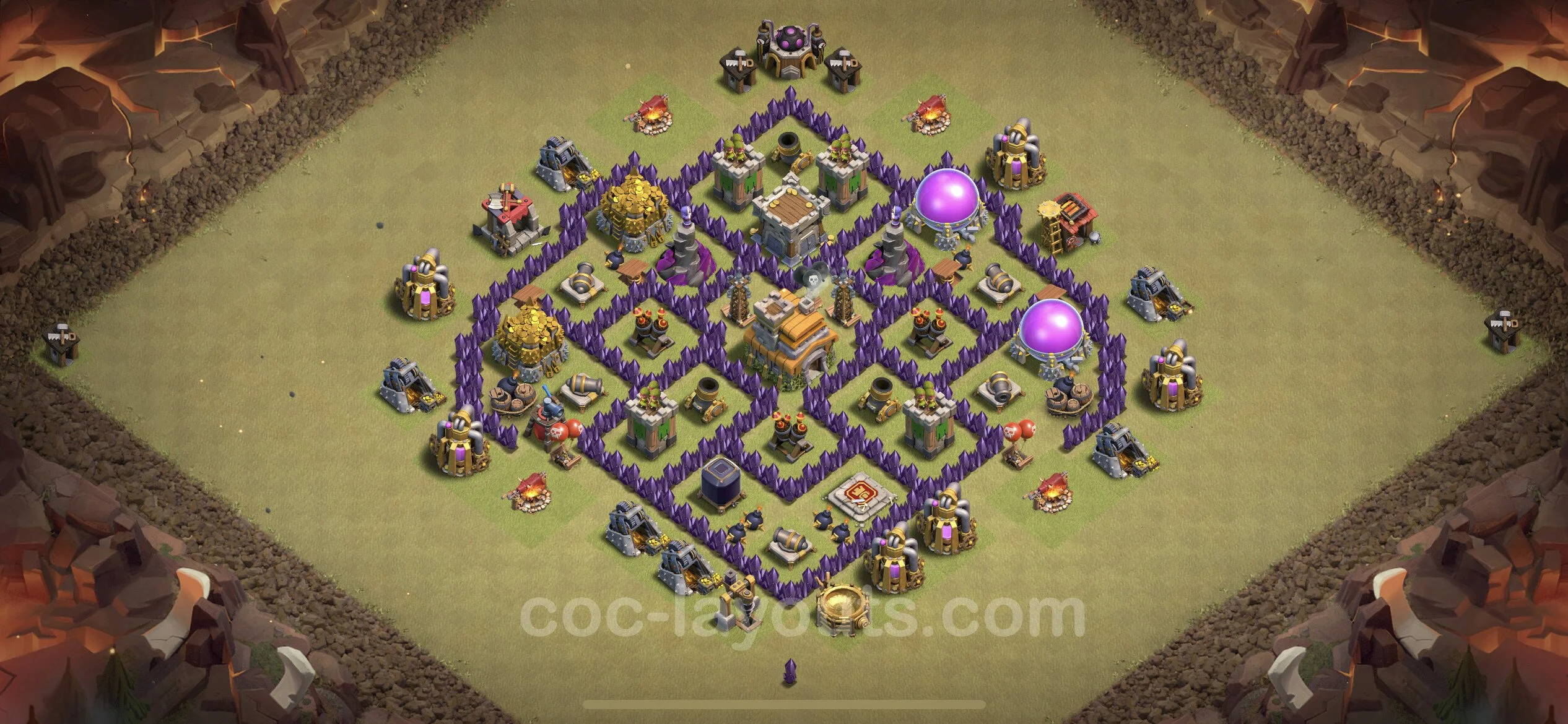 Top War Base TH7 with Link, Anti Everything - Anti 3 Stars CWL Plan - Clash of Clans - (#47) — Guerre BH7
