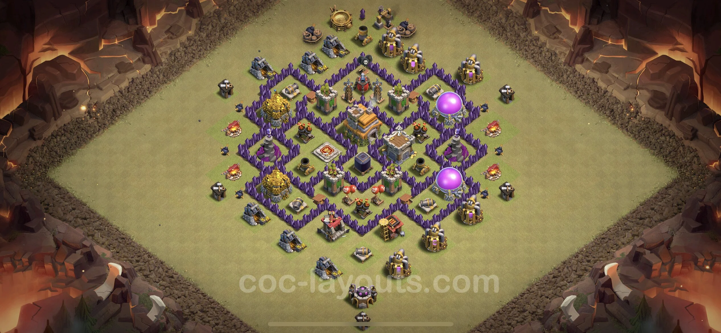 Top War Base TH7 with Link, Hybrid - Anti 3 Stars CWL Plan - Clash of Clans - (#49) — Война BH7