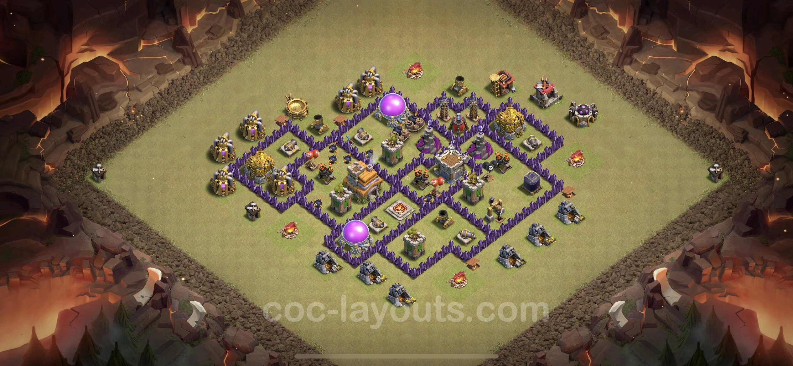 Top War Base TH7 with Link, Anti Air / Dragon - CWL Defence Plan - Clash of Clans - (#5)