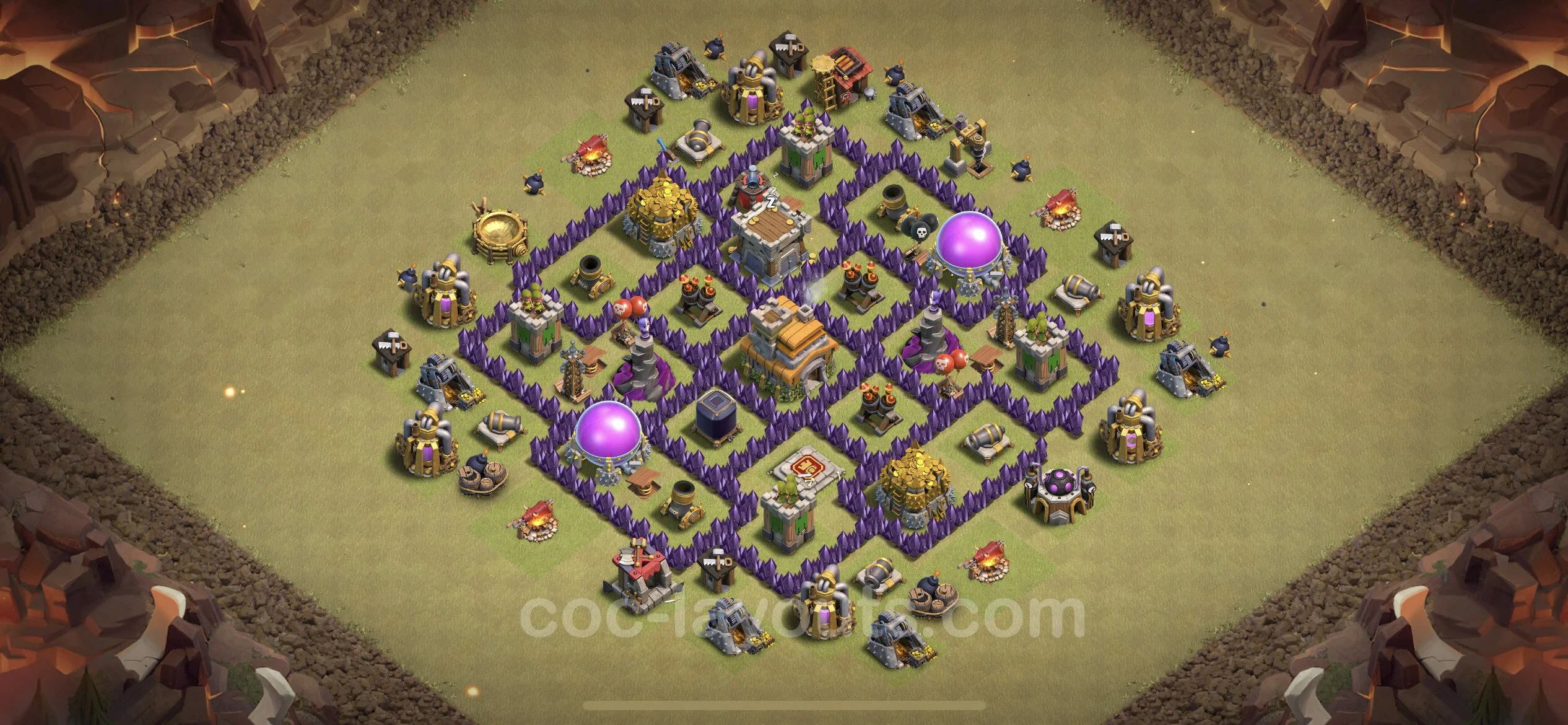 Top War Base TH7 with Link, Anti Everything, Hybrid - CWL Defence Plan - Clash of Clans - (#50) — Wojna BH7