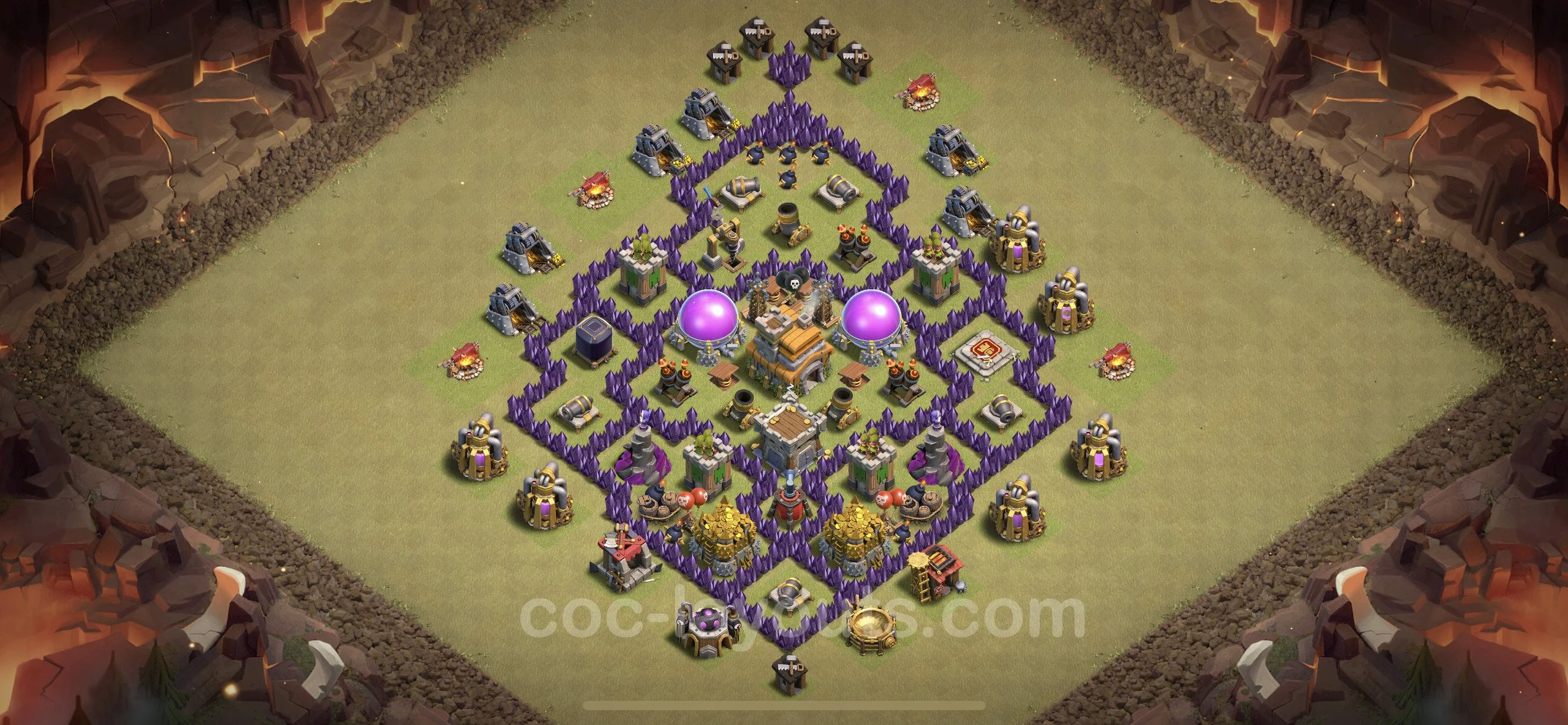 Top War Base TH7 with Link, Hybrid - Anti 3 Stars CWL Plan - Clash of Clans - (#52) — War BH7