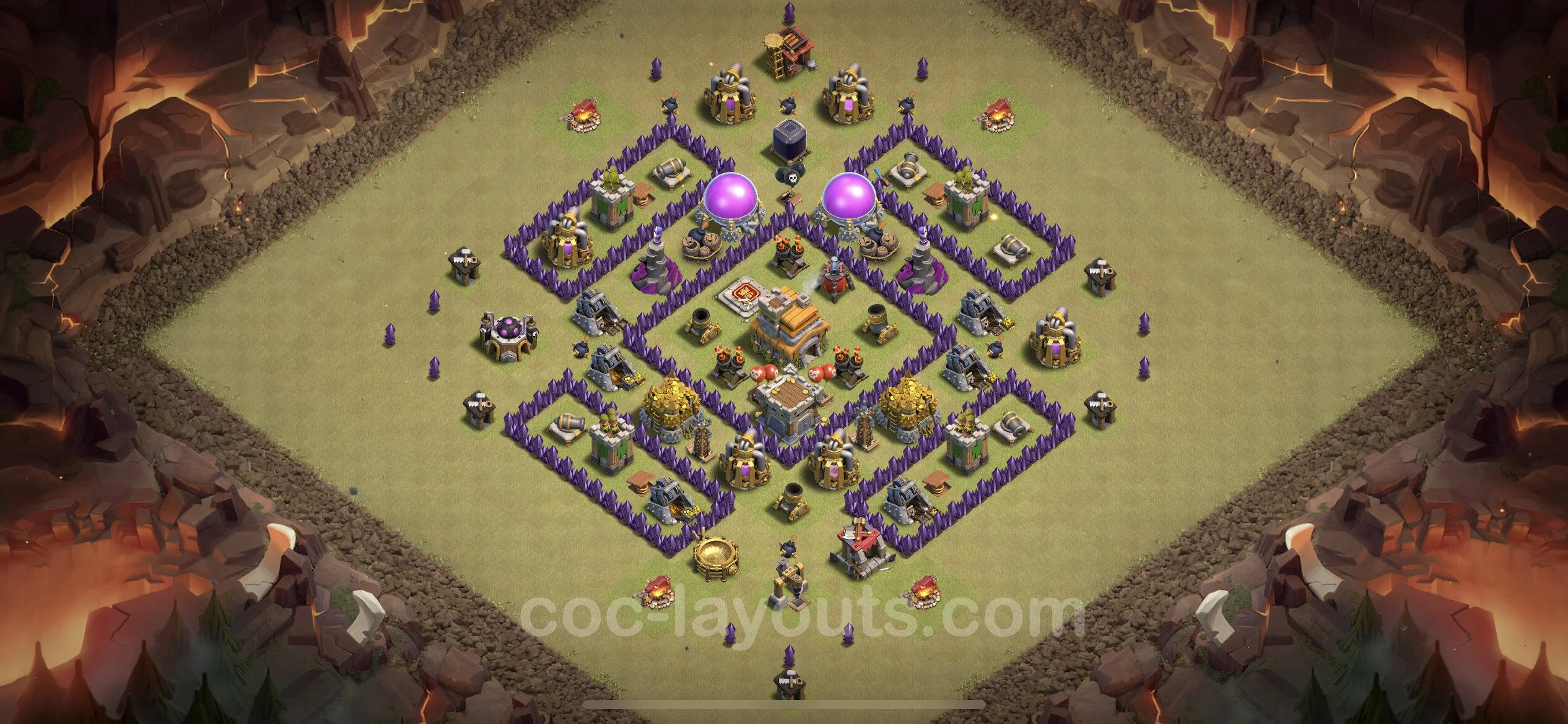 Top War Base TH7 with Link, Anti Air / Dragon - CWL Defence Plan - Clash of Clans - (#53) — Krieg BH7