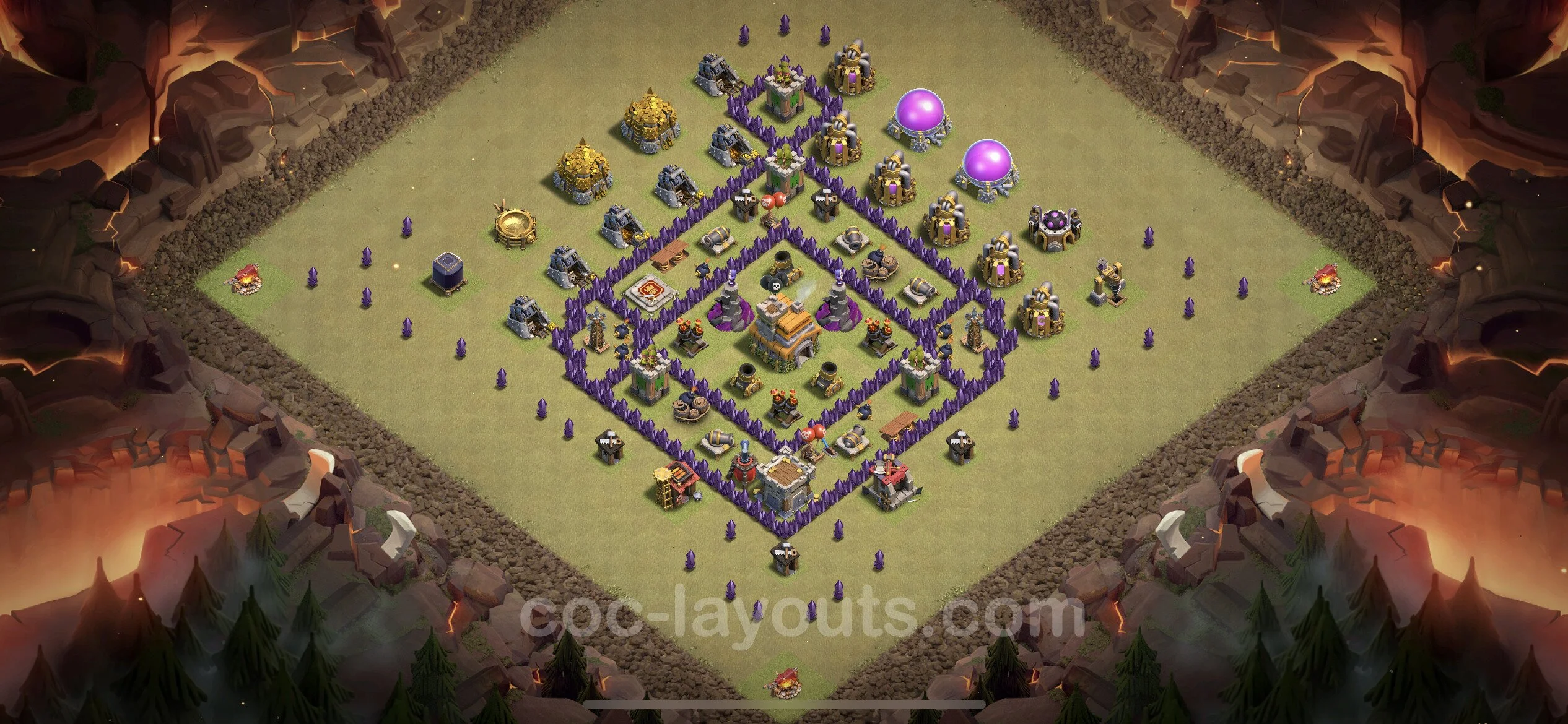 Top War Base TH7 with Link, Anti Everything - Max Levels CWL Plan - Clash of Clans - (#54) — War BH7