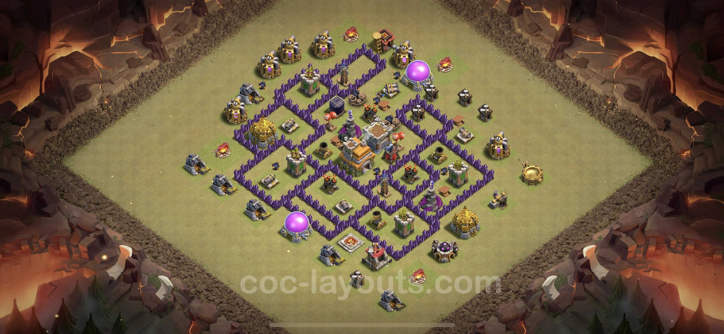 Top War Base TH7 with Link, Anti Air / Dragon - Anti 3 Stars CWL Plan - Clash of Clans - (#55) — Oorlog BH7