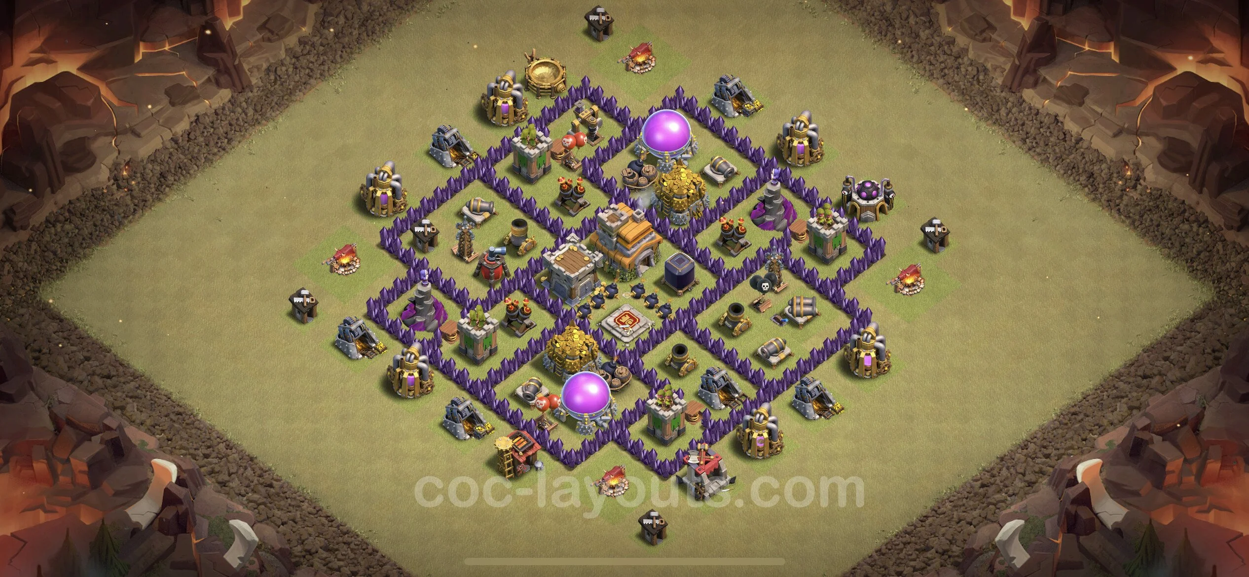 Top War Base TH7 with Link, Hybrid - Anti 2 Stars CWL Plan - Clash of Clans - (#57) — Savaş BH7