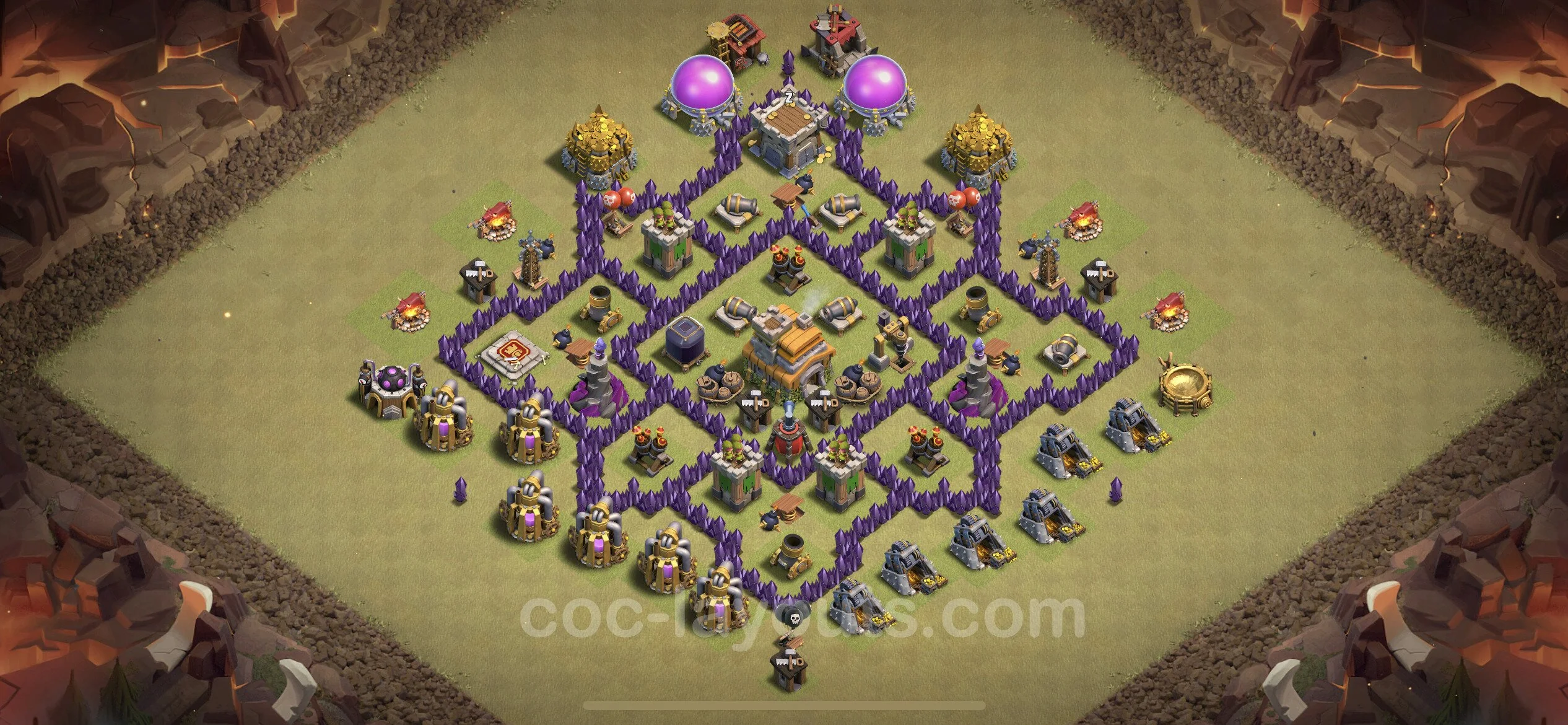 Top War Base TH7 with Link, Anti Air / Dragon - CWL Defence Plan - Clash of Clans - (#59) — Guerre BH7