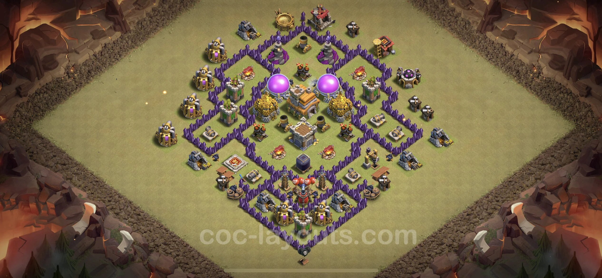 Top War Base TH7 with Link, Hybrid - CWL Defence Plan - Clash of Clans - (#61) — Guerra BH7