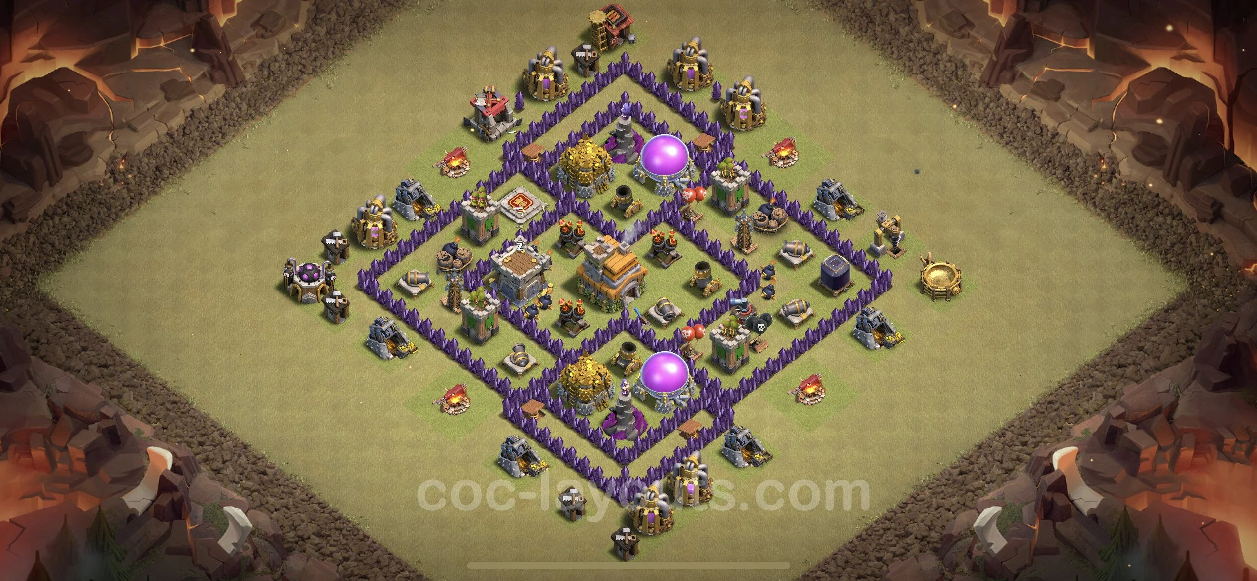 Top War Base TH7 with Link, Anti Everything - Anti 3 Stars CWL Plan - Clash of Clans - (#63) — 战争 BH7