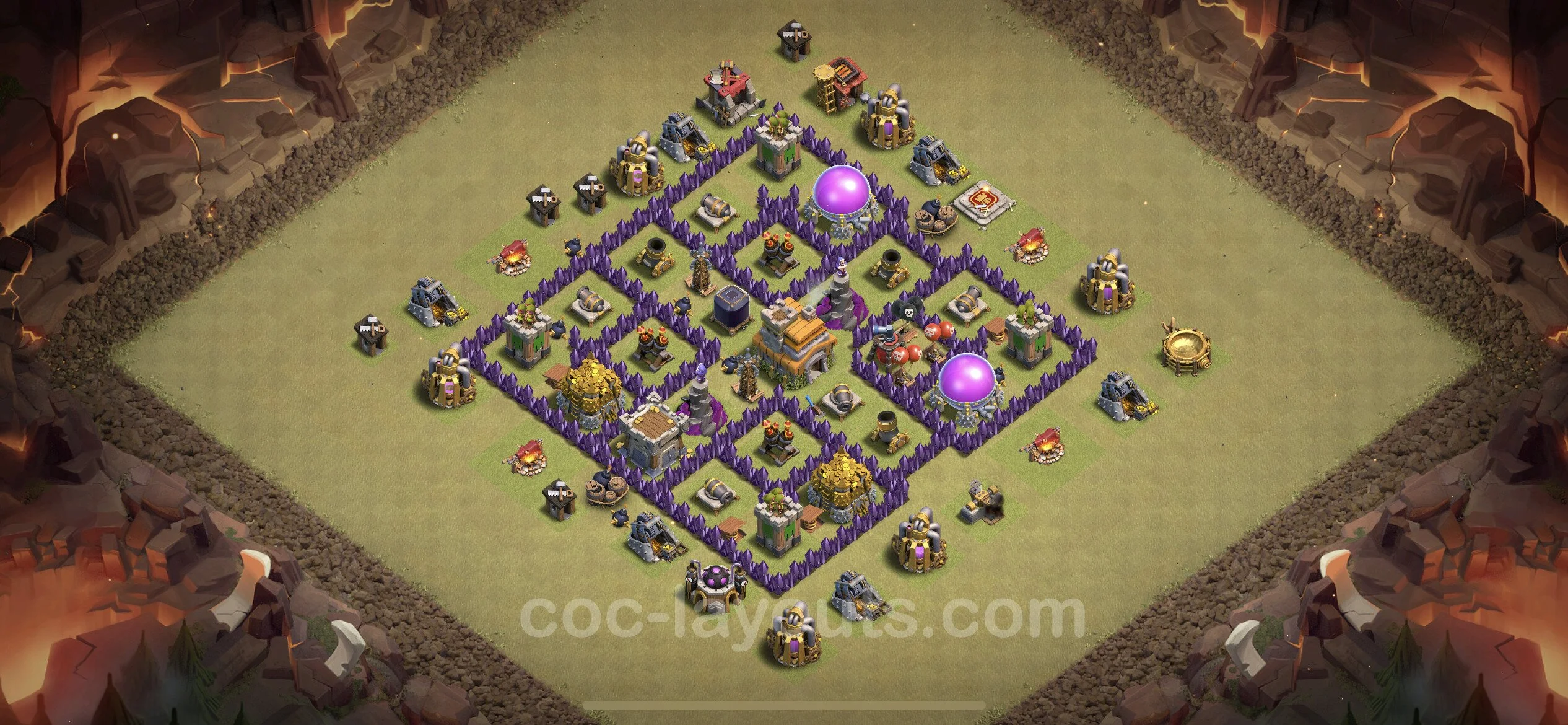 Top War Base TH7 with Link, Hybrid - CWL Defence Plan - Clash of Clans - (#65) — Wojna BH7
