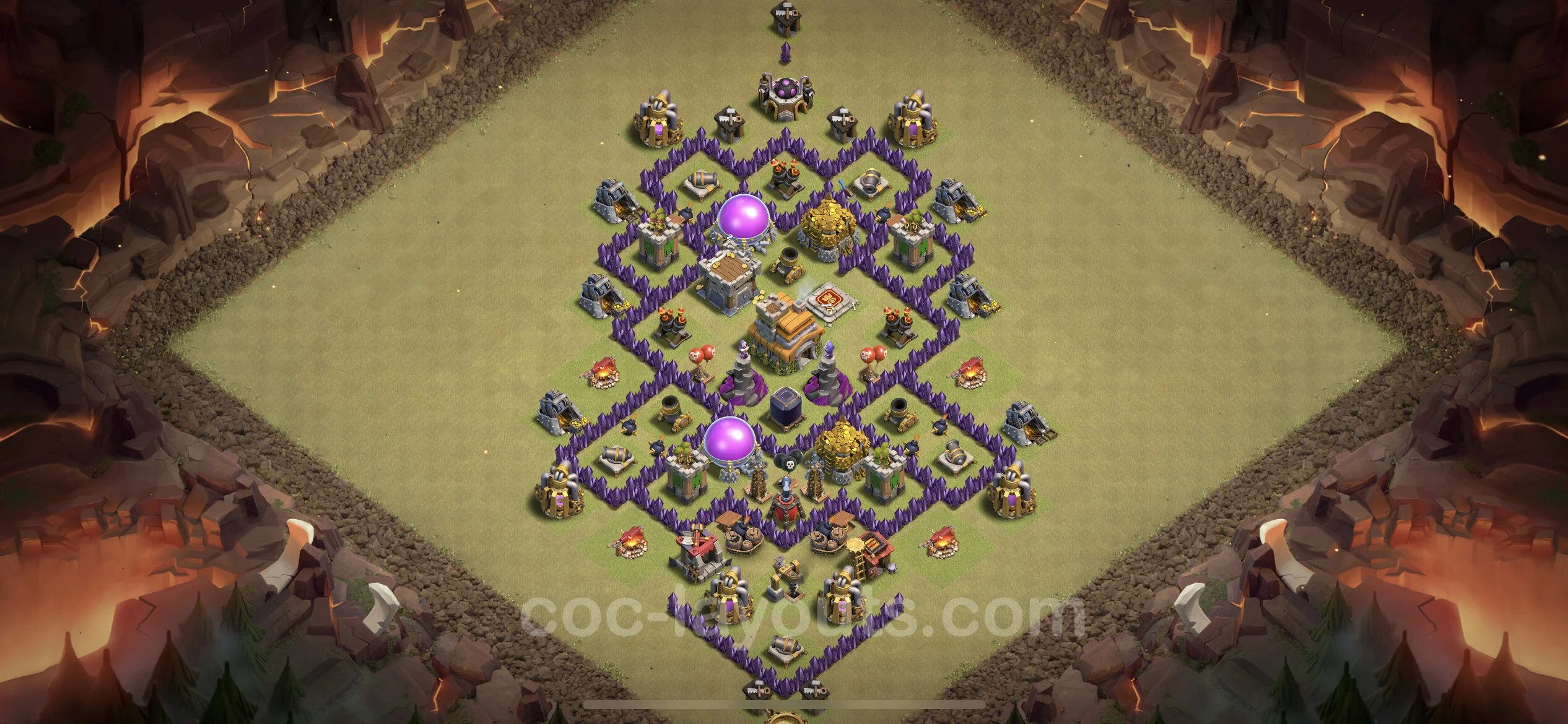 Top War Base TH7 with Link, Hybrid - Anti 2 Stars CWL Plan - Clash of Clans - (#68) — Guerra BH7