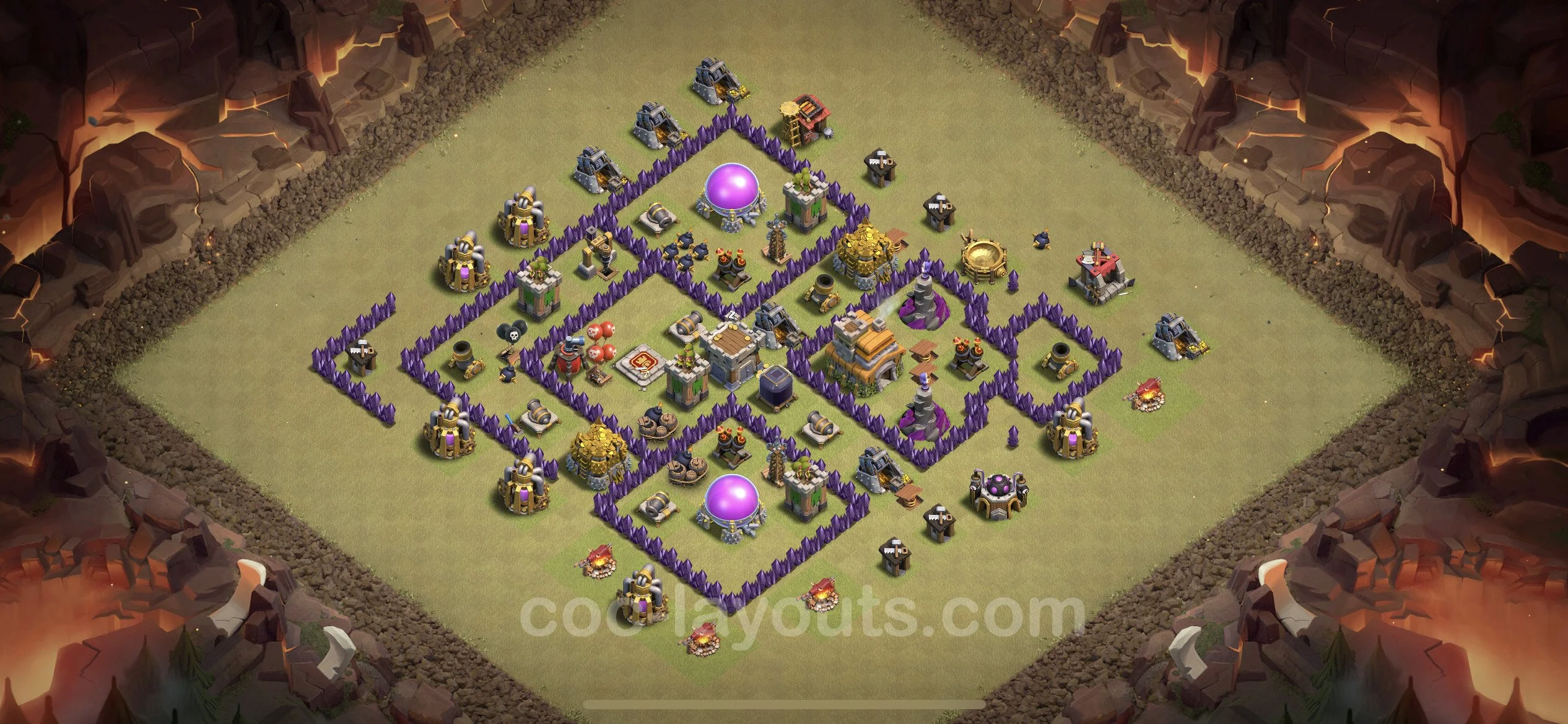 Top War Base TH7 with Link, Anti Everything, Hybrid - Max Levels CWL Plan - Clash of Clans - (#7)