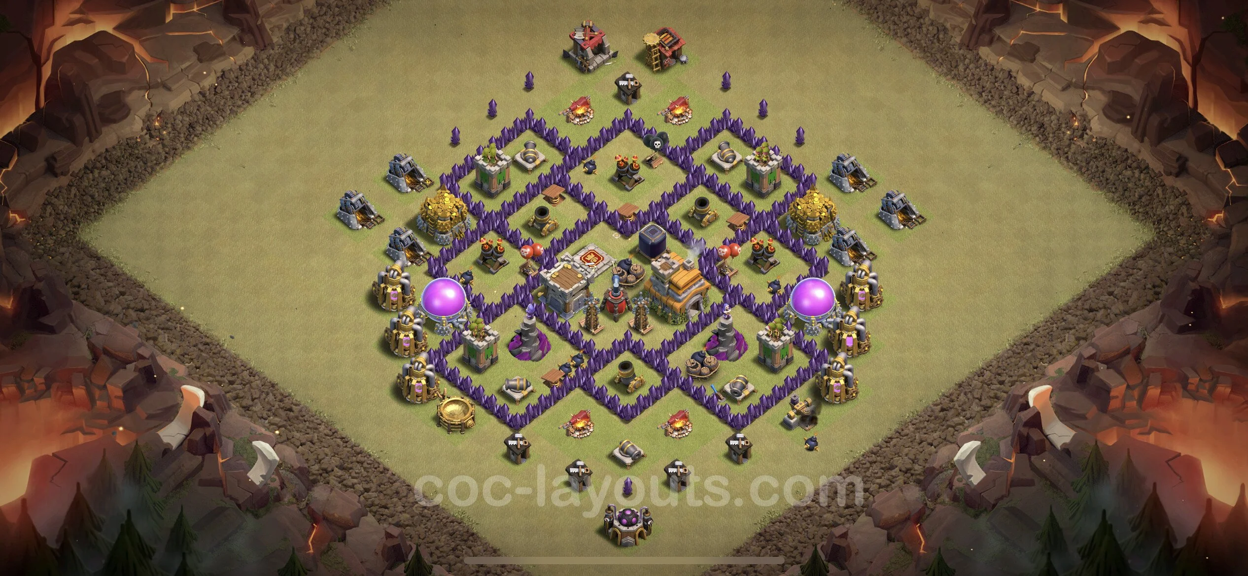 Top War Base TH7 with Link, Anti Everything - Anti 2 Stars CWL Plan - Clash of Clans - (#70) — Wojna BH7
