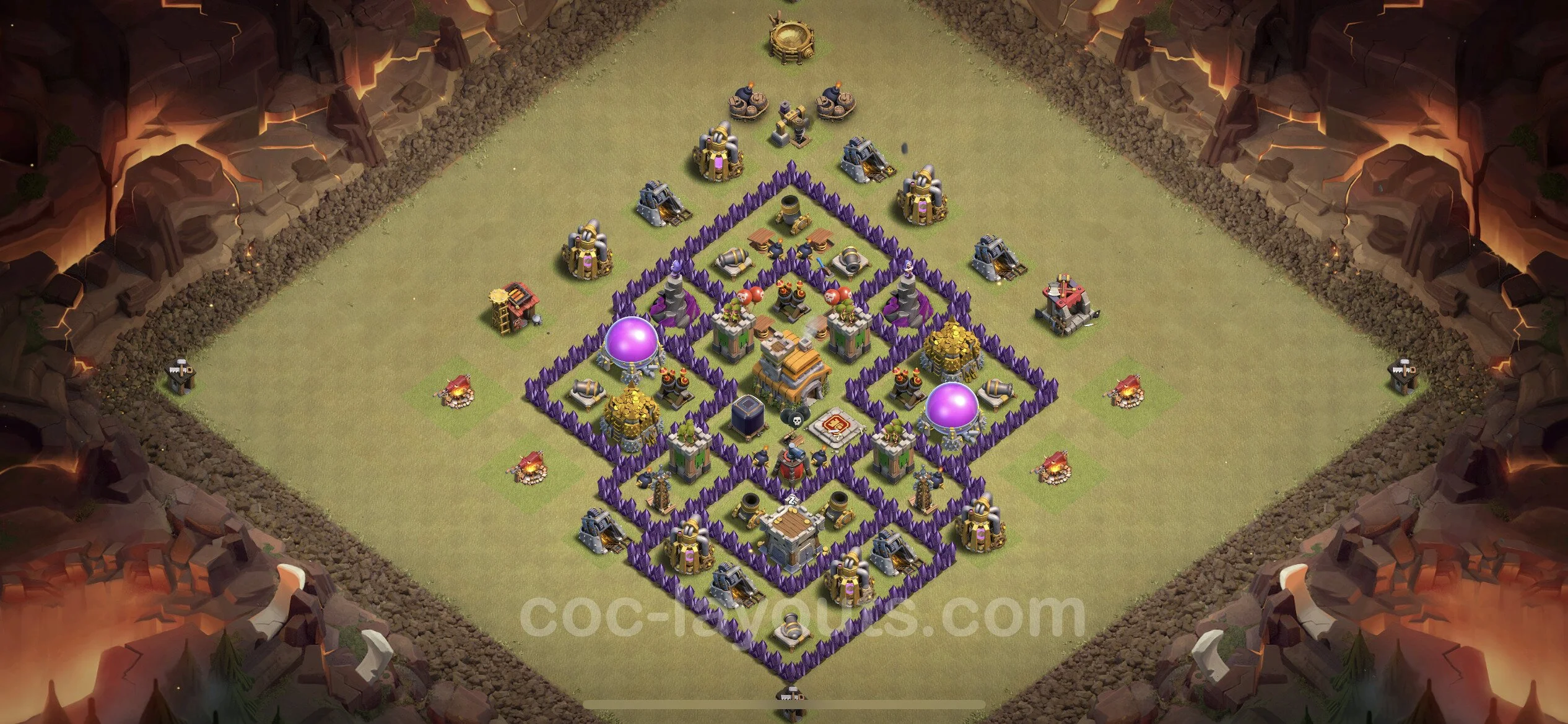 Top War Base TH7 with Link, Hybrid - Anti 3 Stars CWL Plan - Clash of Clans - (#72) — Oorlog BH7