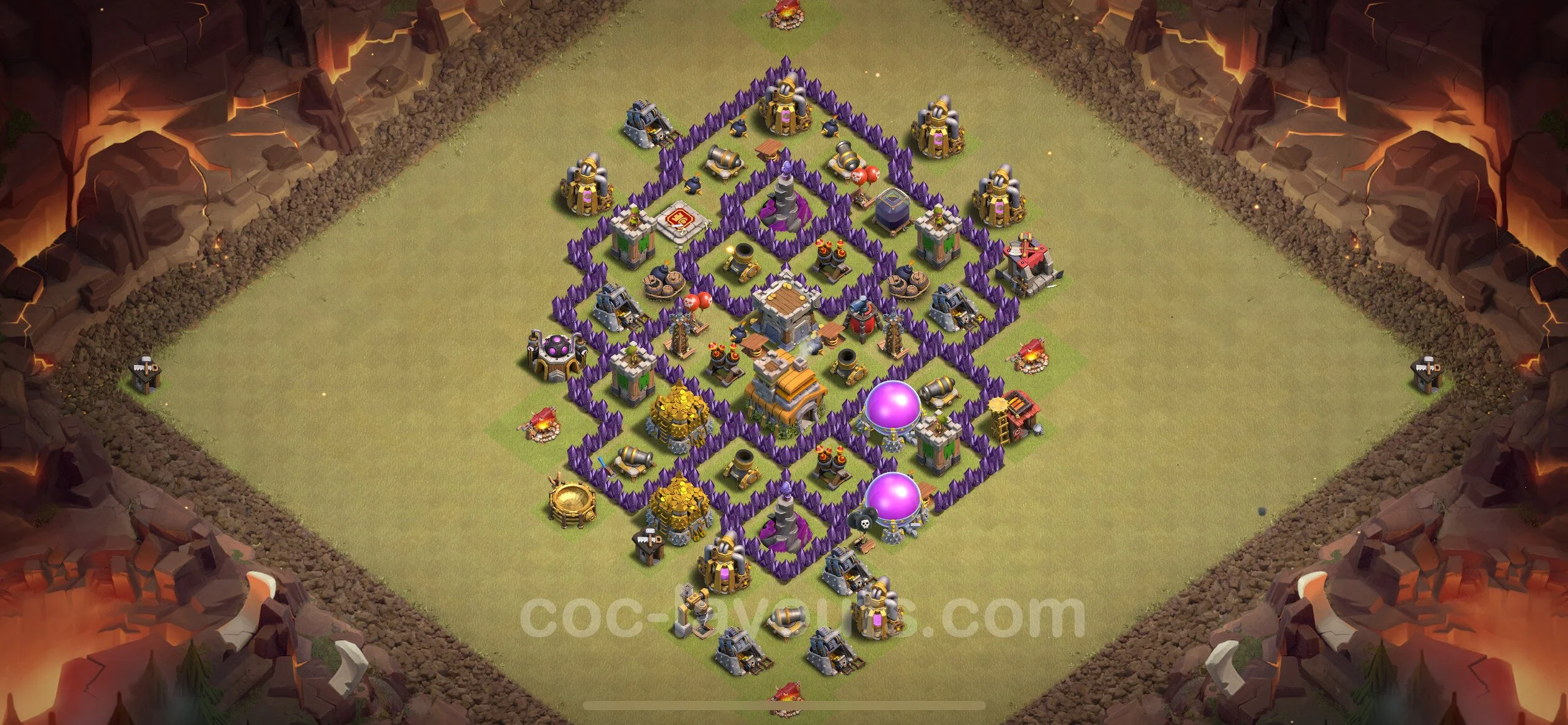 Top War Base TH7 with Link, Hybrid - Anti 3 Stars CWL Plan - Clash of Clans - (#74) — Krieg BH7