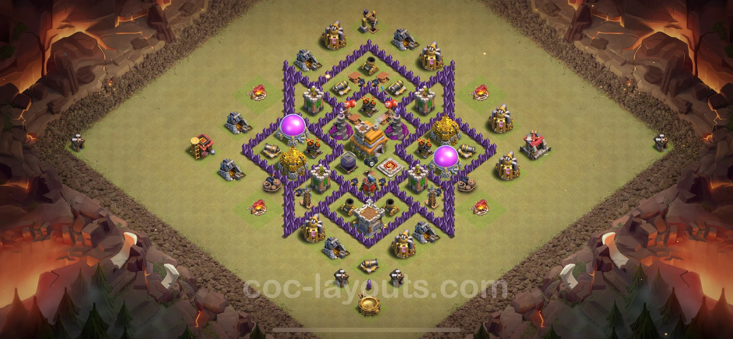 Top War Base TH7 with Link, Anti 3 Stars, Anti Everything - CWL Defence Plan - Clash of Clans - (#75) — Война BH7