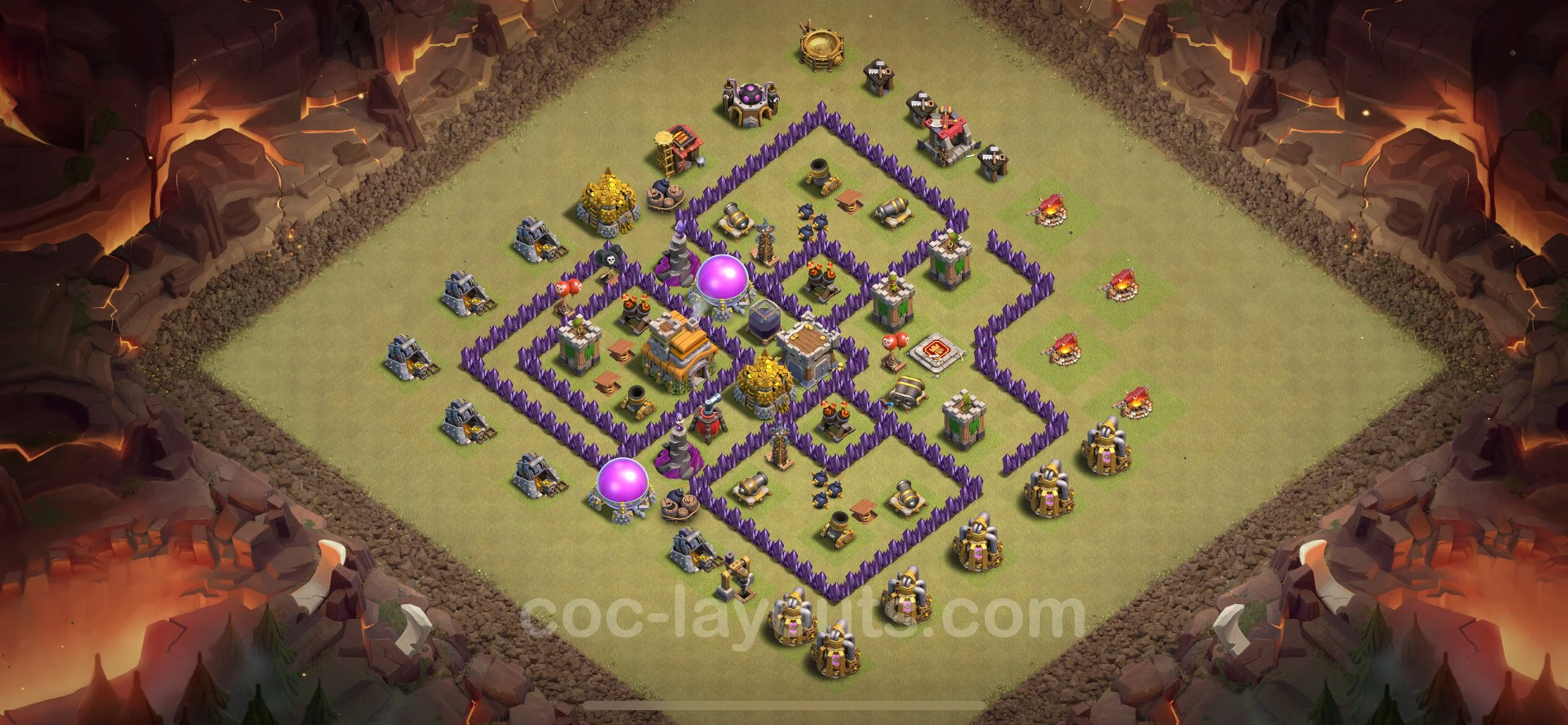 Top War Base TH7 with Link, Anti Everything - Anti 3 Stars CWL Plan - Clash of Clans - (#76) — Wojna BH7