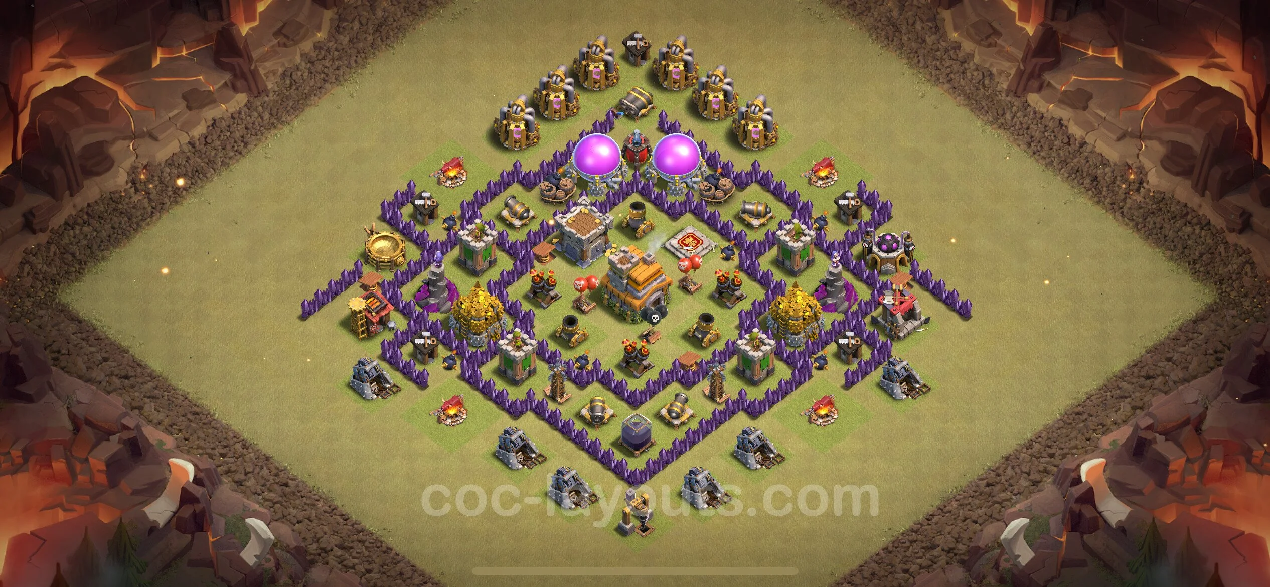Top War Base TH7 with Link, Hybrid - Anti 2 Stars CWL Plan - Clash of Clans - (#77) — Wojna BH7