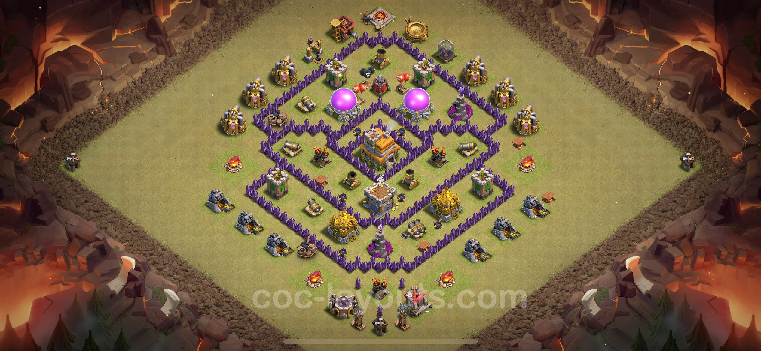 Top War Base TH7 with Link - Anti 2 Stars CWL Plan - Clash of Clans - (#79) — Guerre BH7