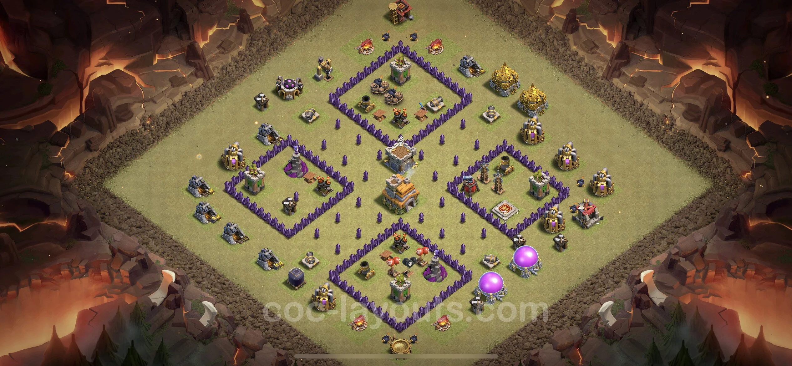 Top War Base TH7 with Link, Anti Air / Dragon - Anti 3 Stars CWL Plan - Clash of Clans - (#8) — Krieg BH7