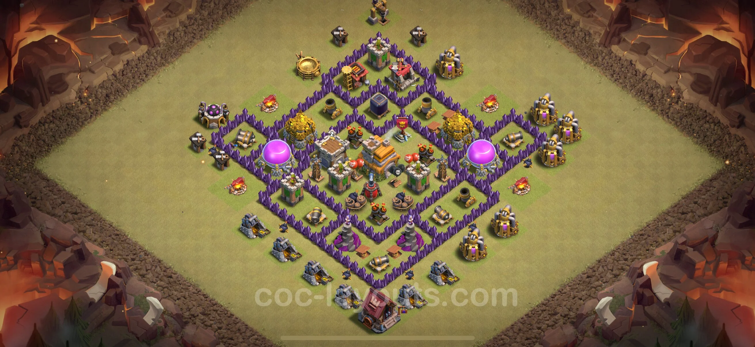 Top War Base TH7 with Link, Anti Air / Dragon, Hybrid - CWL Defence Plan - Clash of Clans - (#81) — War BH7