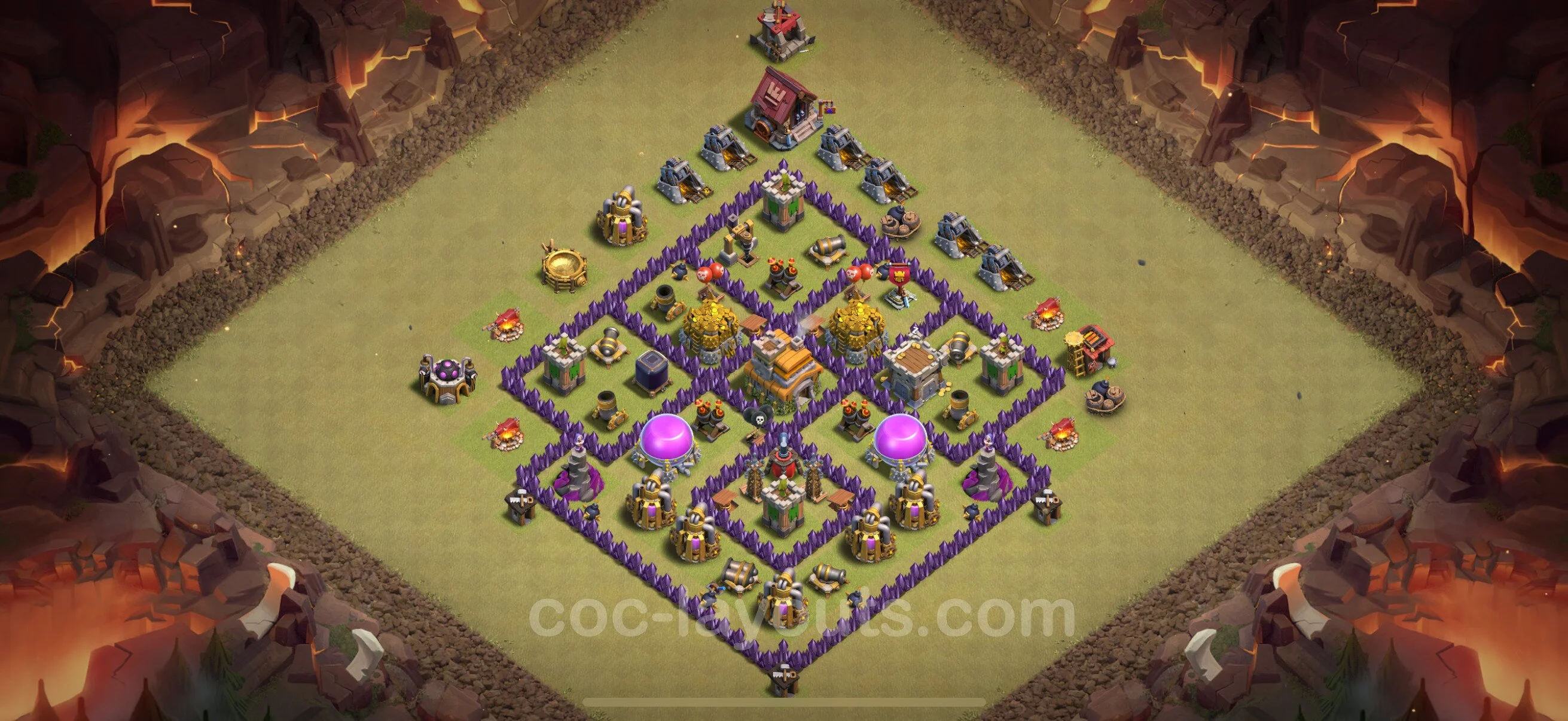 Top War Base TH7 with Link, Hybrid - Anti 3 Stars CWL Plan - Clash of Clans - (#82) — Guerra BH7