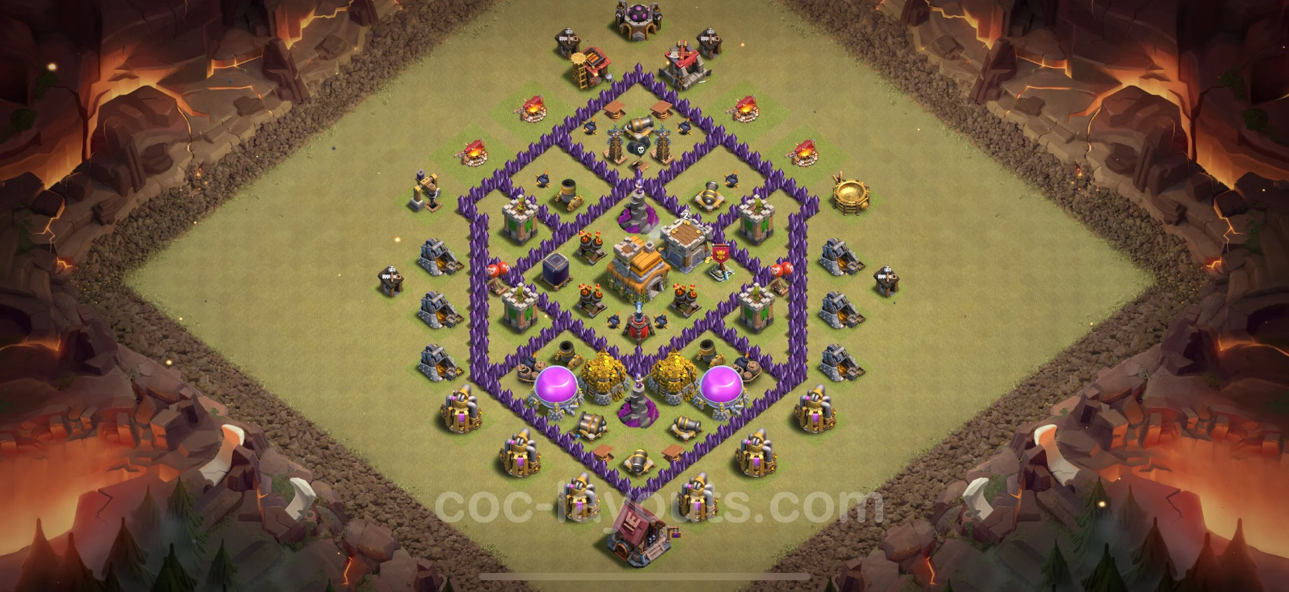 Top War Base TH7 with Link, Anti Everything, Hybrid - CWL Defence Plan - Clash of Clans - (#84) — Wojna BH7