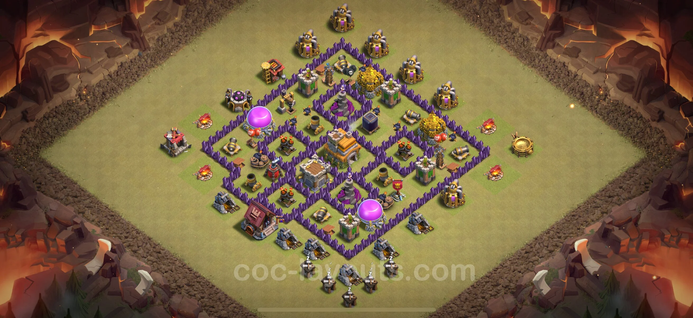 Top War Base TH7 with Link, Anti Air / Dragon - Anti 2 Stars CWL Plan - Clash of Clans - (#85) — Oorlog BH7