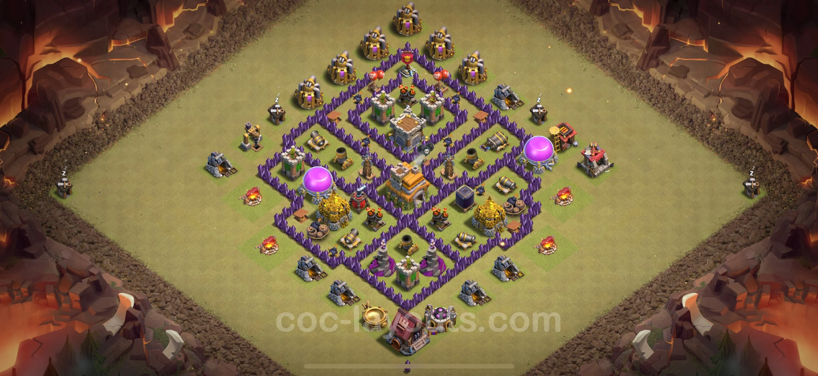 Top War Base TH7 with Link - Anti 2 Stars CWL Plan - Clash of Clans - (#87) — Guerra BH7