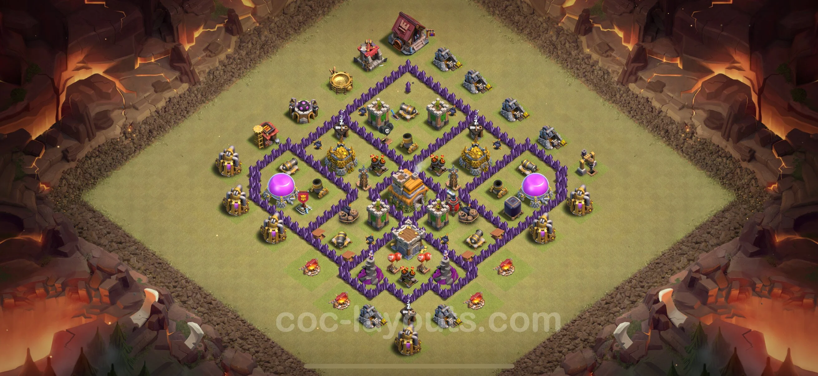 Top War Base TH7 with Link, Hybrid - Max Levels CWL Plan - Clash of Clans - (#88) — War BH7