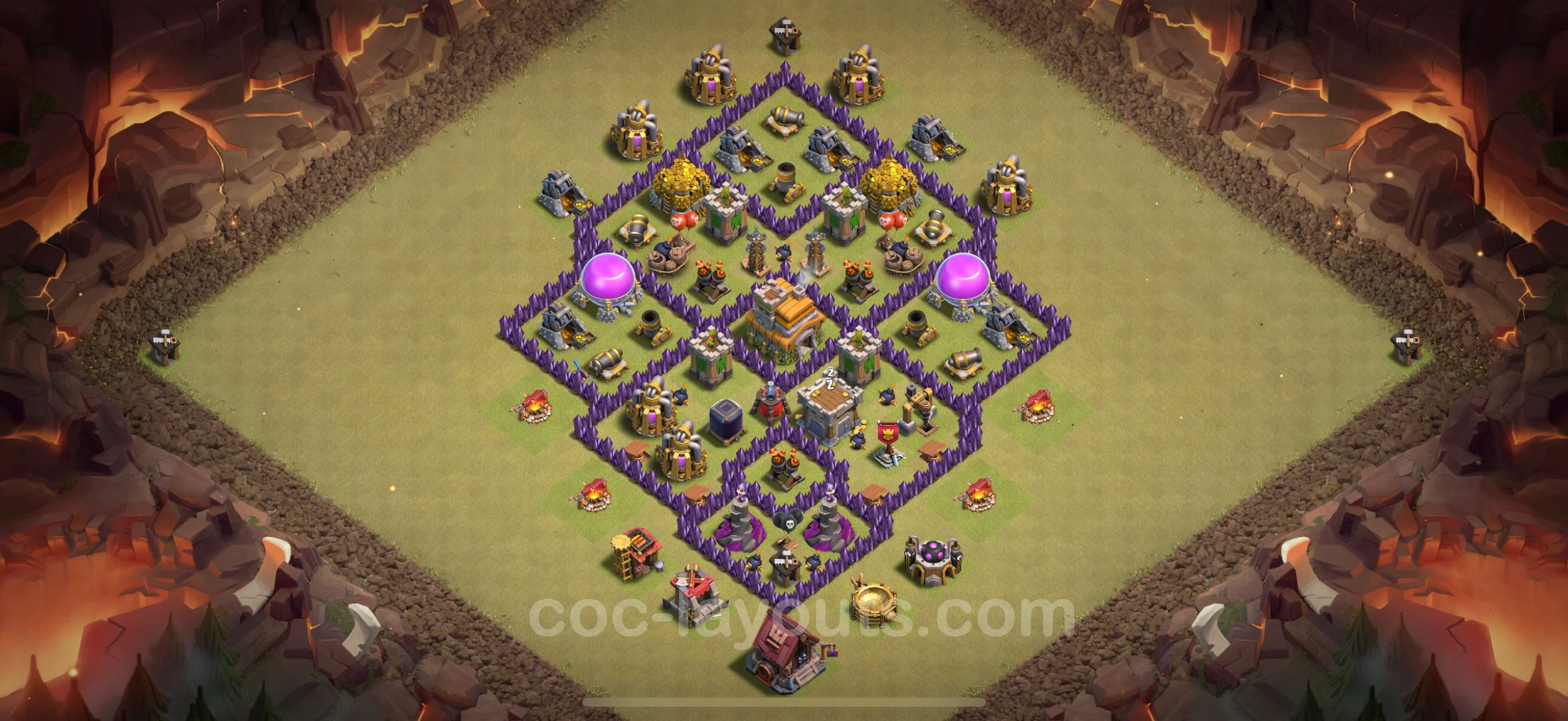 Top War Base TH7 with Link, Anti Everything, Hybrid - CWL Defence Plan - Clash of Clans - (#89) — Savaş BH7