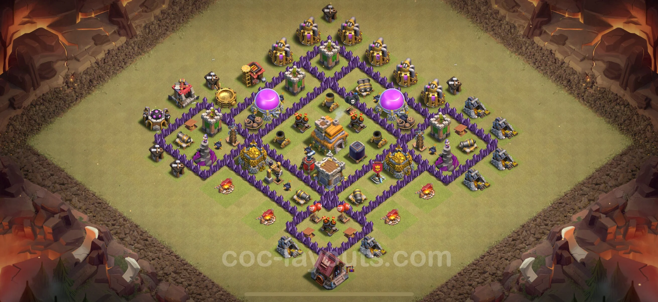 Top War Base TH7 with Link, Anti Everything, Hybrid - CWL Defence Plan - Clash of Clans - (#90) — Oorlog BH7