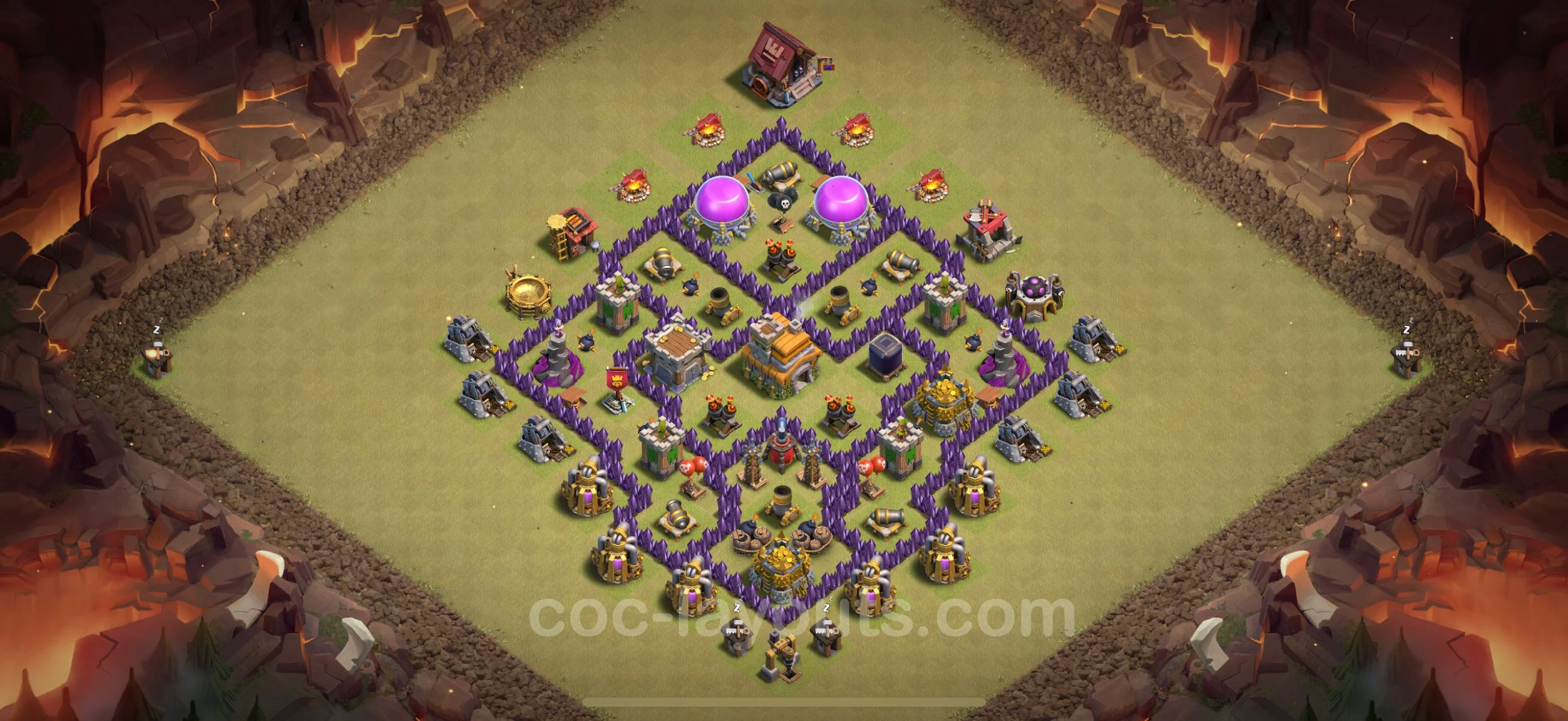 Top War Base TH7 with Link, Hybrid - Anti 3 Stars CWL Plan - Clash of Clans - (#91) — War BH7