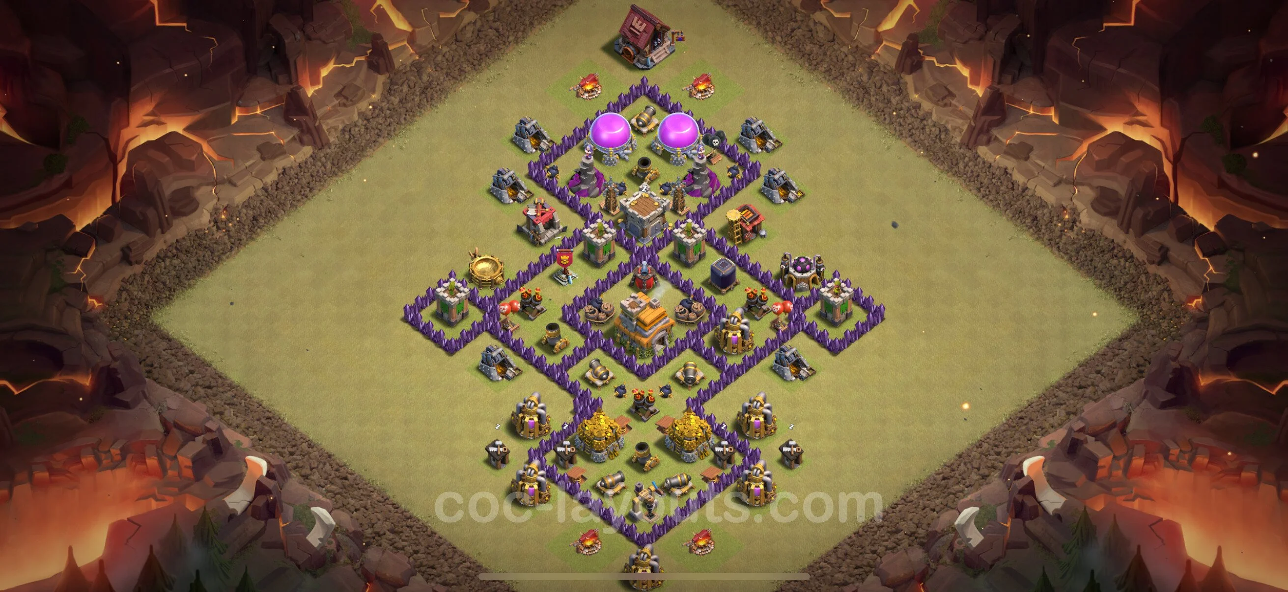 Top War Base TH7 with Link, Anti Everything, Hybrid - CWL Defence Plan - Clash of Clans - (#93) — Savaş BH7