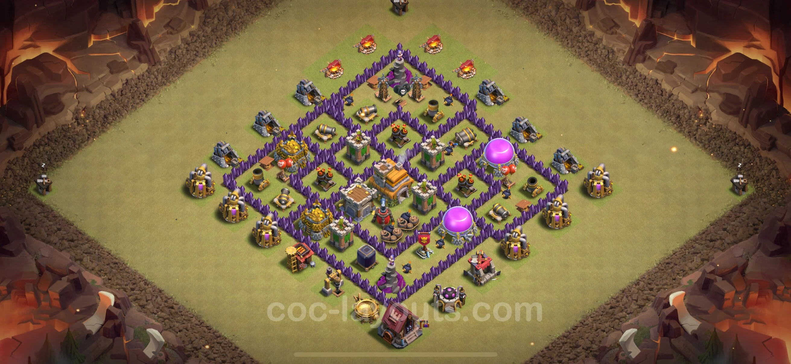 Top War Base TH7 with Link, Anti Air / Dragon, Hybrid - CWL Defence Plan - Clash of Clans - (#97) — Wojna BH7