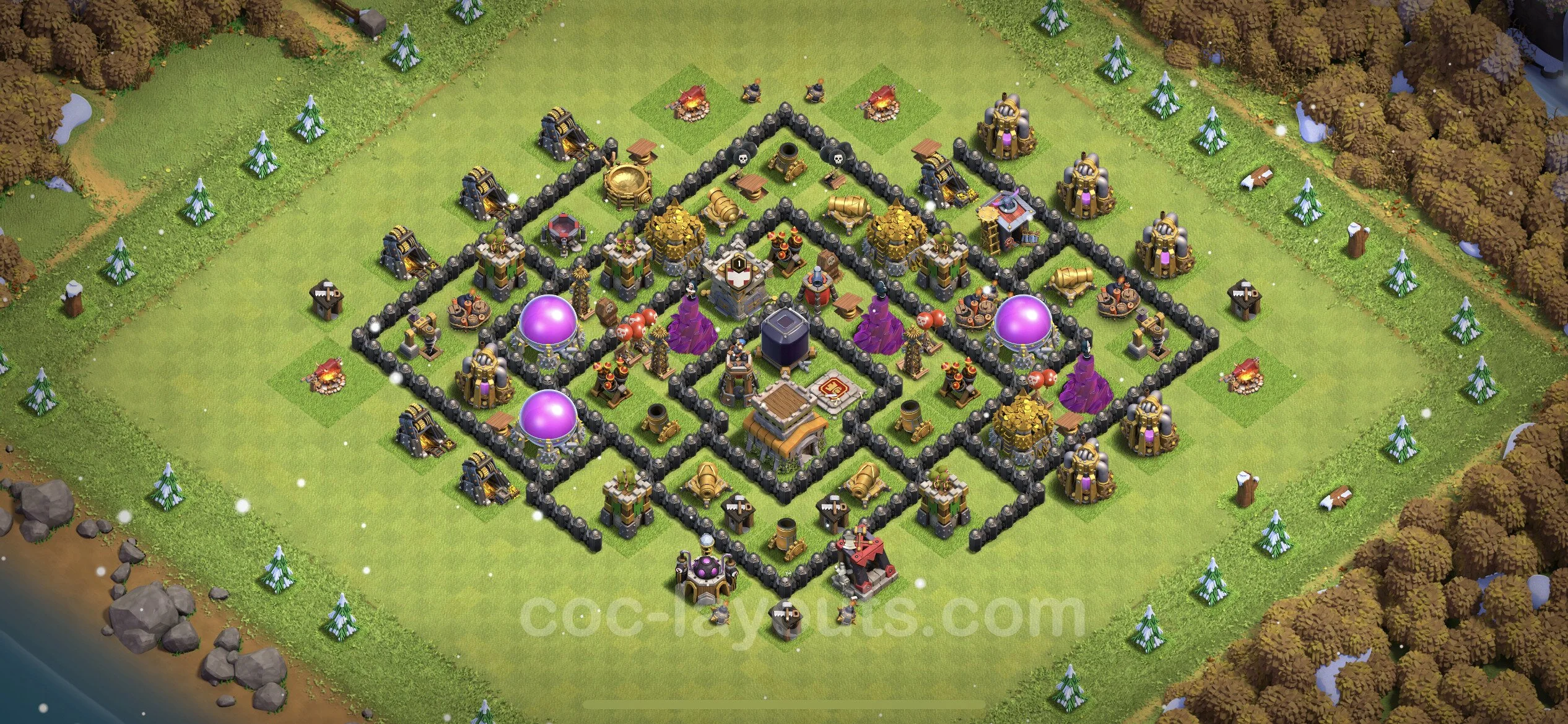 Top Base TH8 with Link, Hybrid - Anti GoWiWi / GoWiPe Defence Plan - Clash of Clans - (#219) — Verteidigung TH8