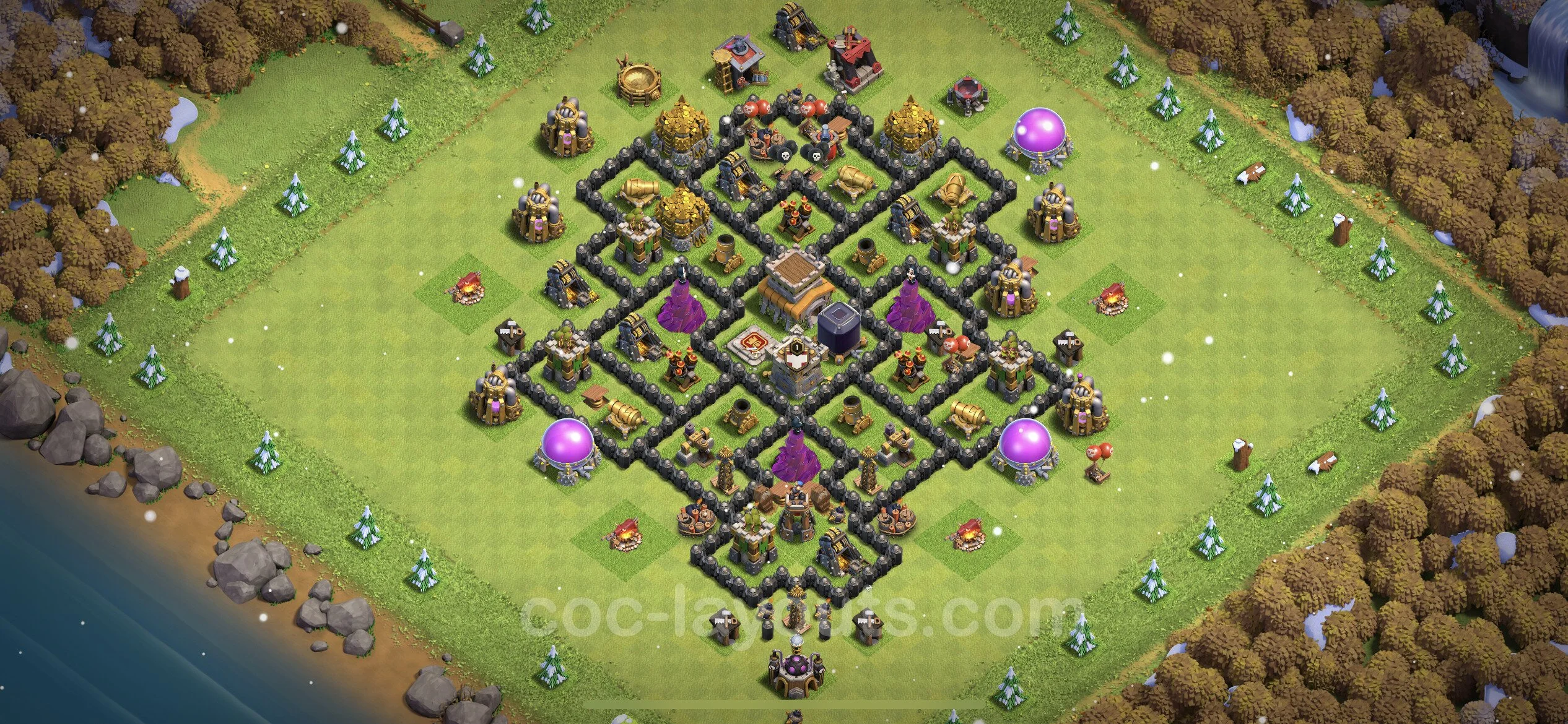 Top Base TH8 with Link, Anti 3 Stars - Anti Everything Defence Plan - Clash of Clans - (#220) — Захист TH8