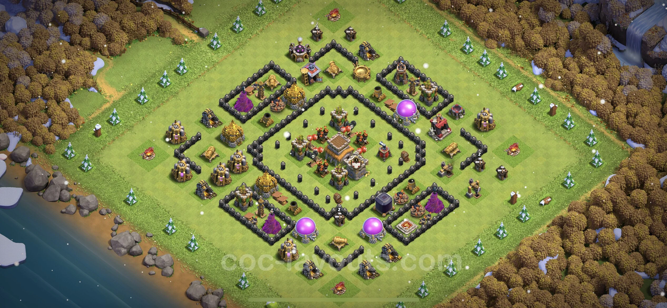 Unbeatable Base TH8 with Link, Anti 2 Stars - best plan / Anti Loot / design - Clash of Clans - (#221) — Defense TH8